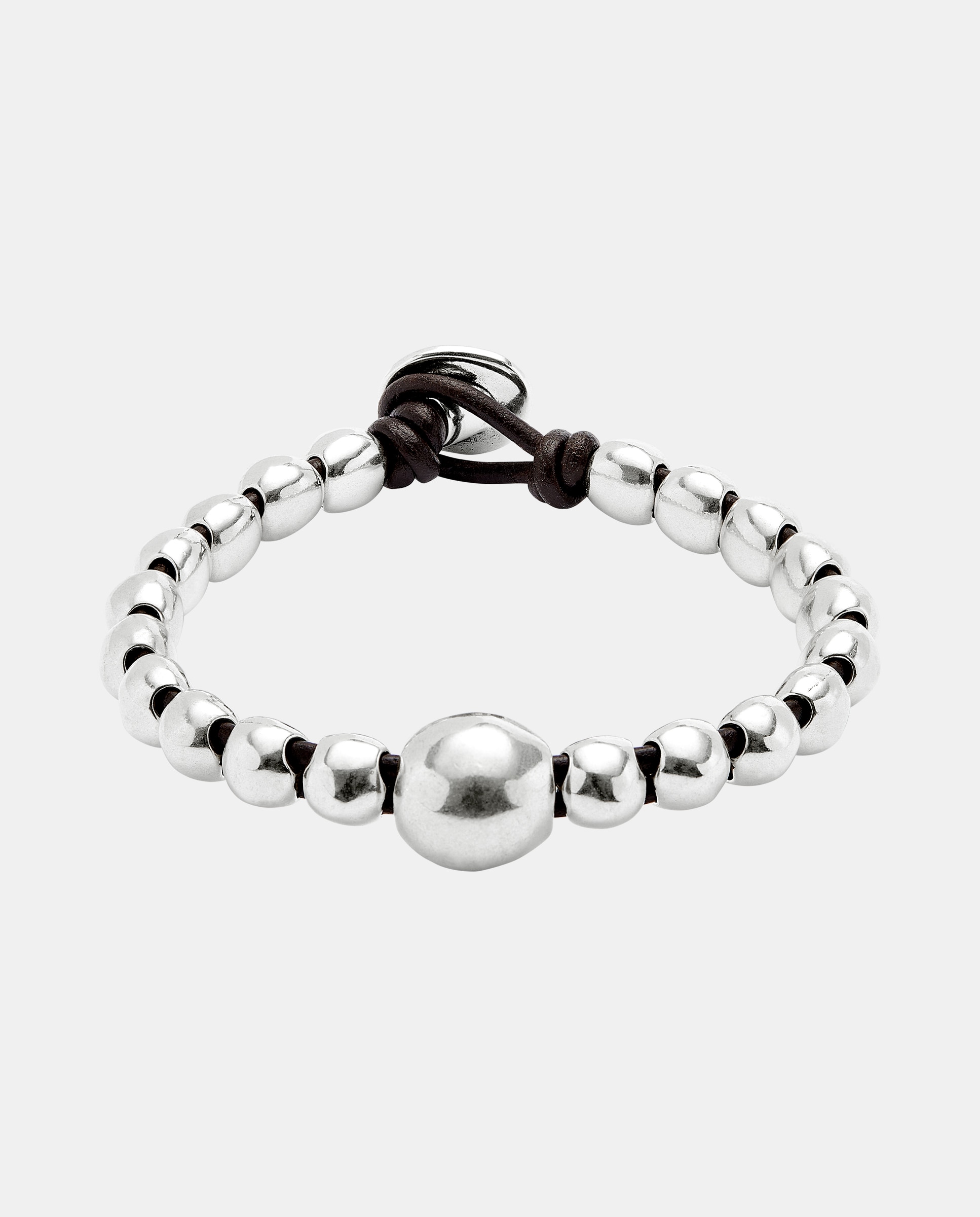 Pulsera de bolas bañada en plata de ley - UNO de 50 - Plata Plata-1