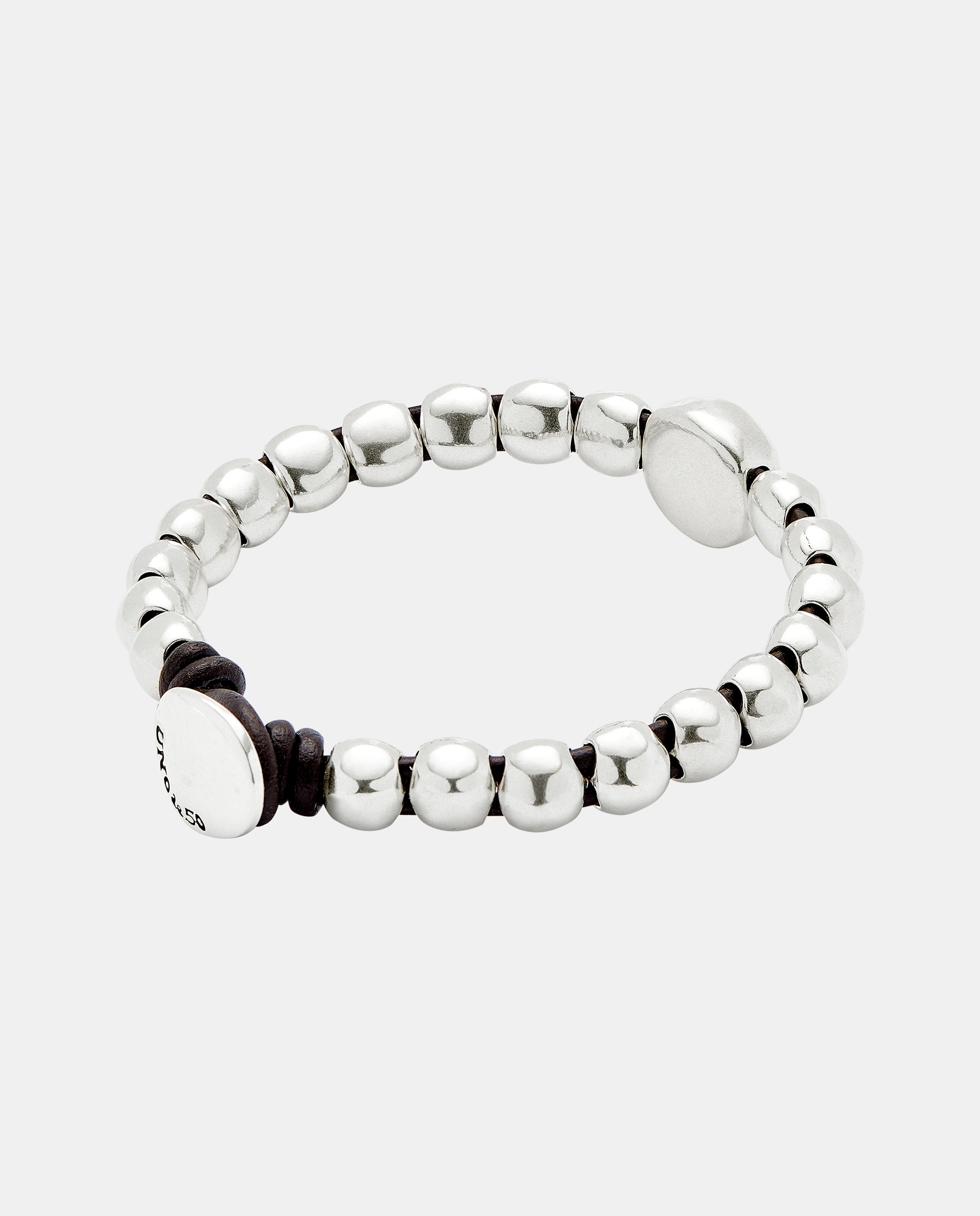 Pulsera de bolas bañada en plata de ley - UNO de 50 - Plata Plata-3