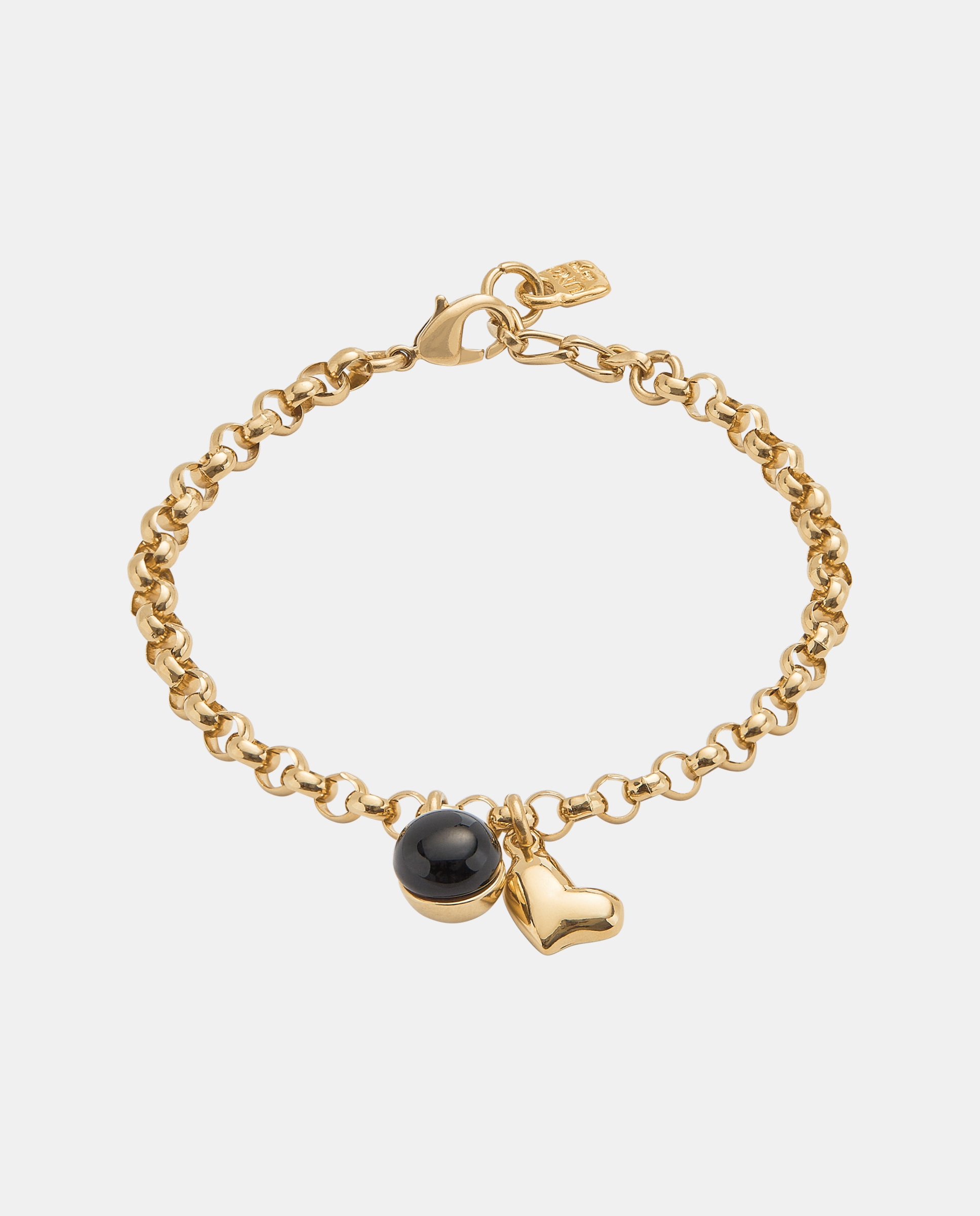 Imagen 1 de Pulsera cadena bañada en oro 18k con charm corazón Oro