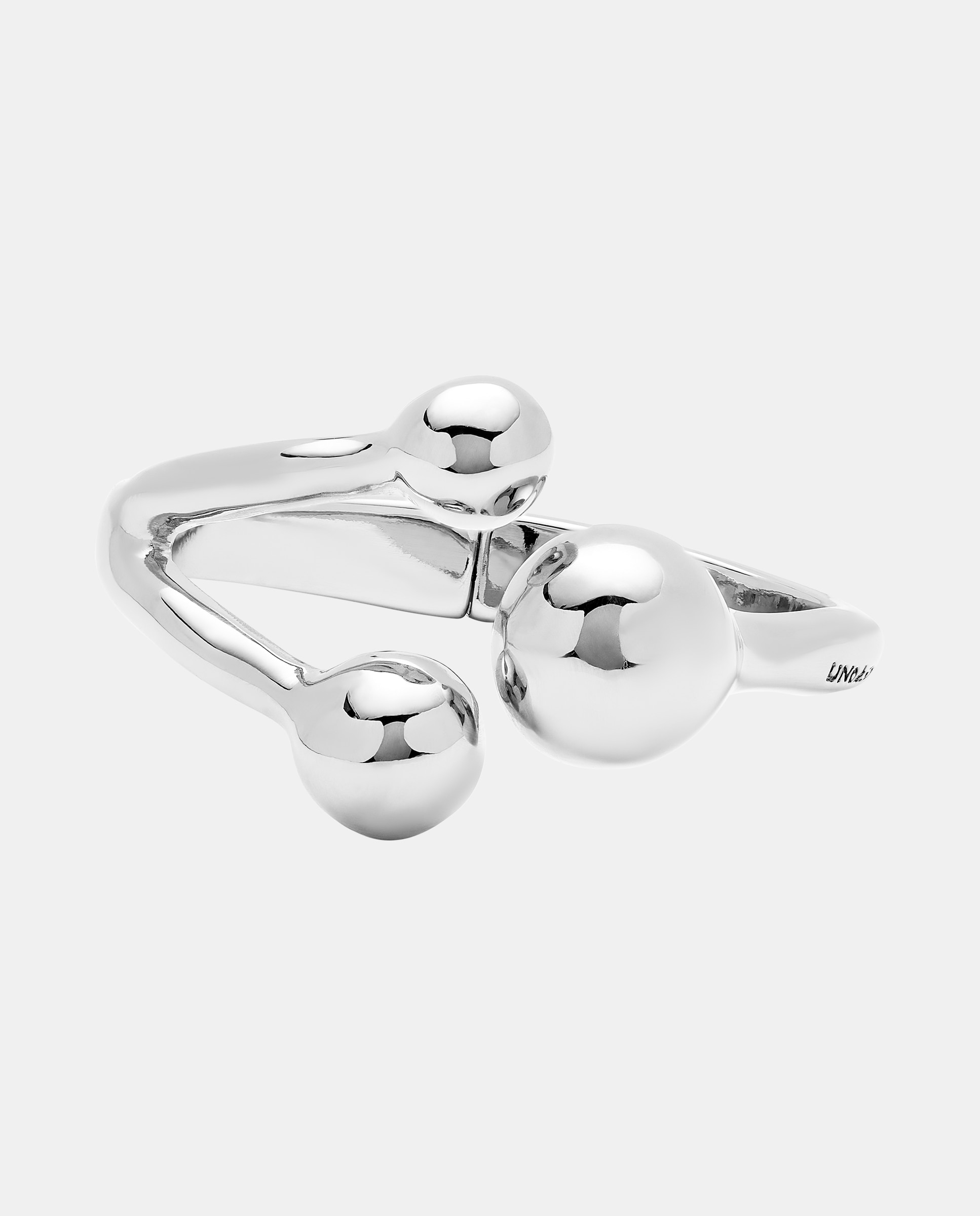 Pulsera rígida con tres bolas bañada en de ley - UNO de 50 - Plata Plata-1