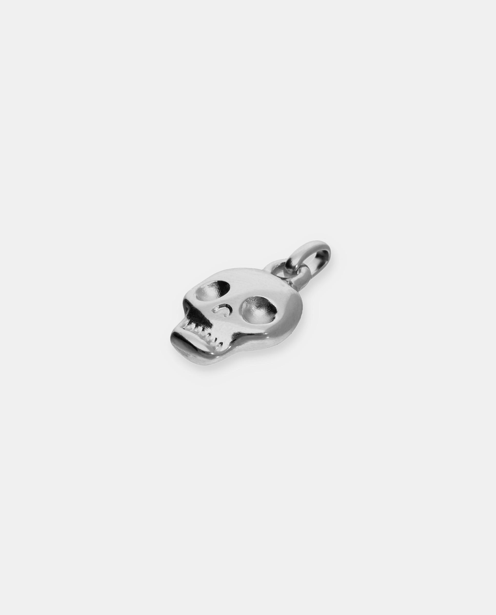 Charm bañado en de ley en forma de calavera - UNO de 50 - Plata Plata-3