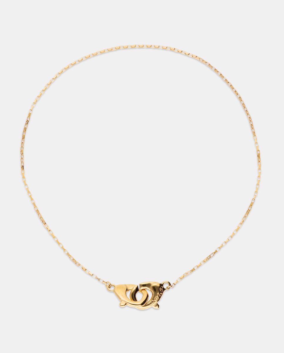 Collar bañado en oro 18k con detalle de mosquetón entrelazado Oro-1