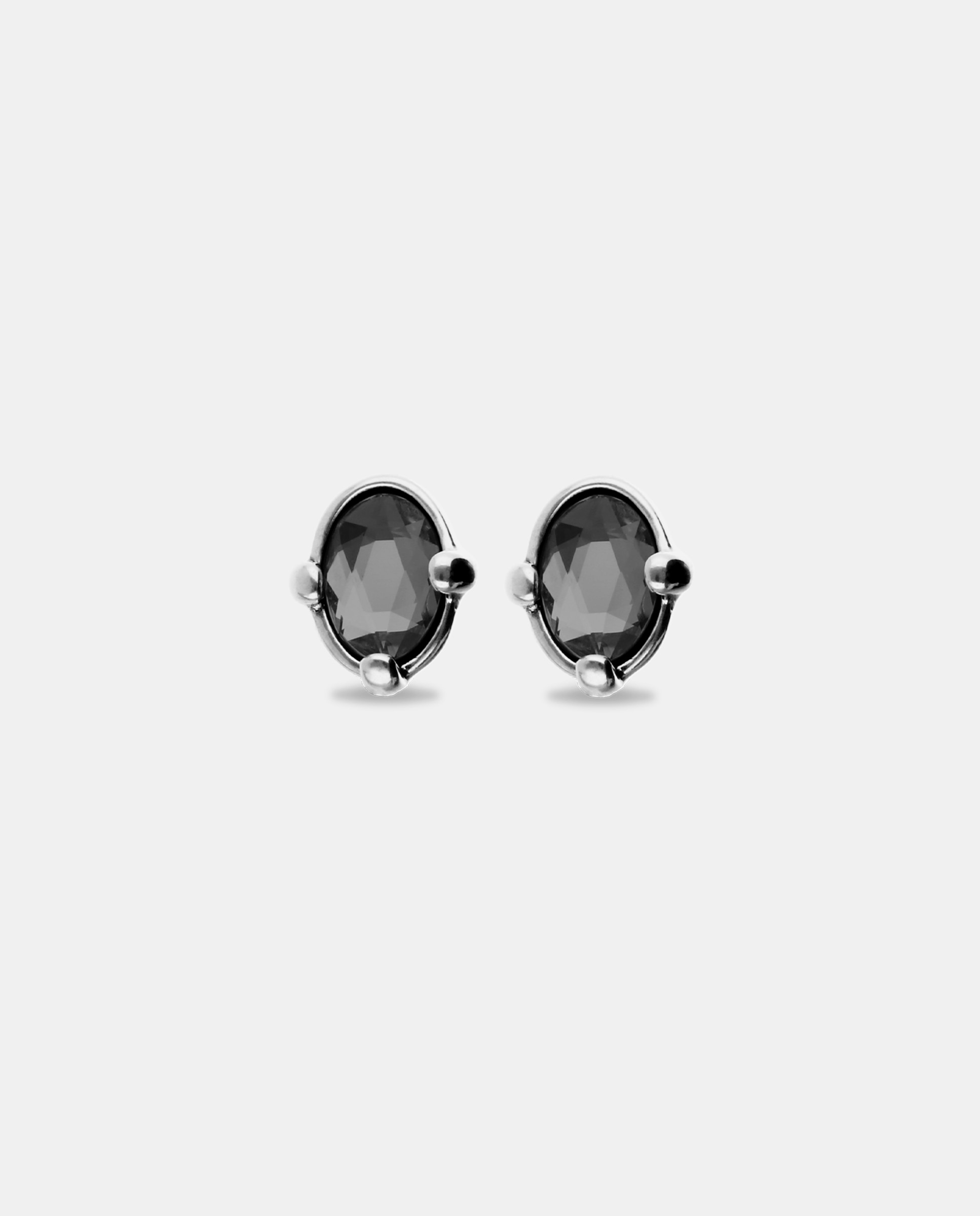 Pendientes bañados en de ley con cristal facetado - UNO de 50 - Plata Plata-1