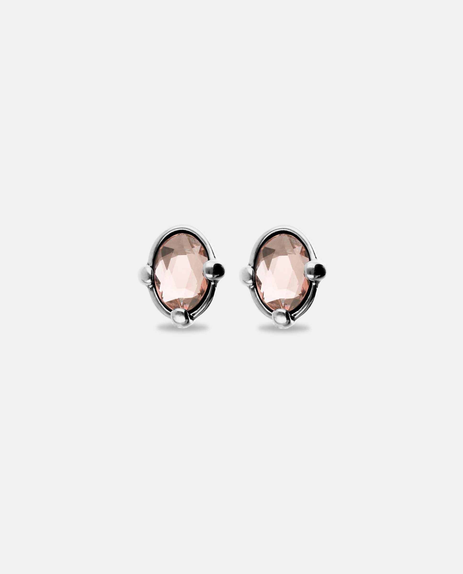 Pendientes bañados en de ley con cristal facetado - UNO de 50 - Plata Plata-1