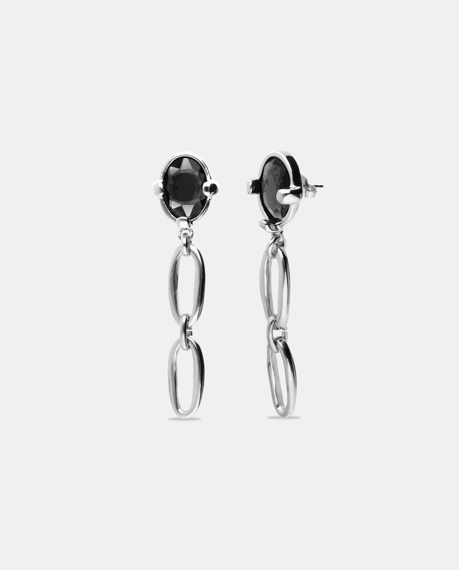 Pendientes s bañados en de ley con cristal facetado - UNO de 50 - Plata Plata-1