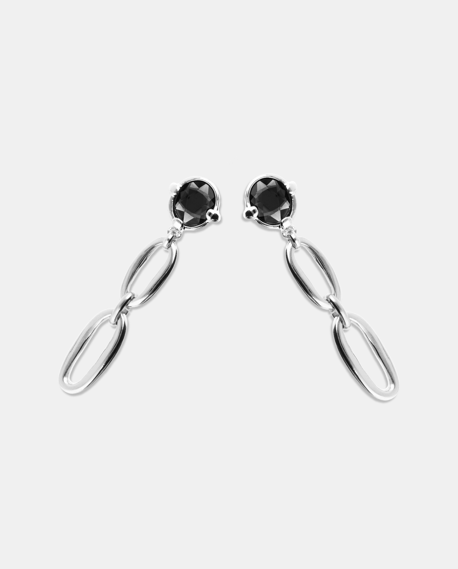 Pendientes s bañados en de ley con cristal facetado - UNO de 50 - Plata Plata-3