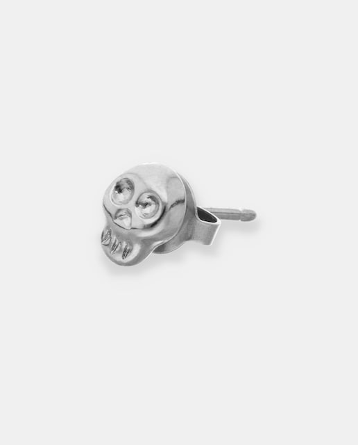 Imagen 0 de Piercing bañado en plata de ley en forma de calavera