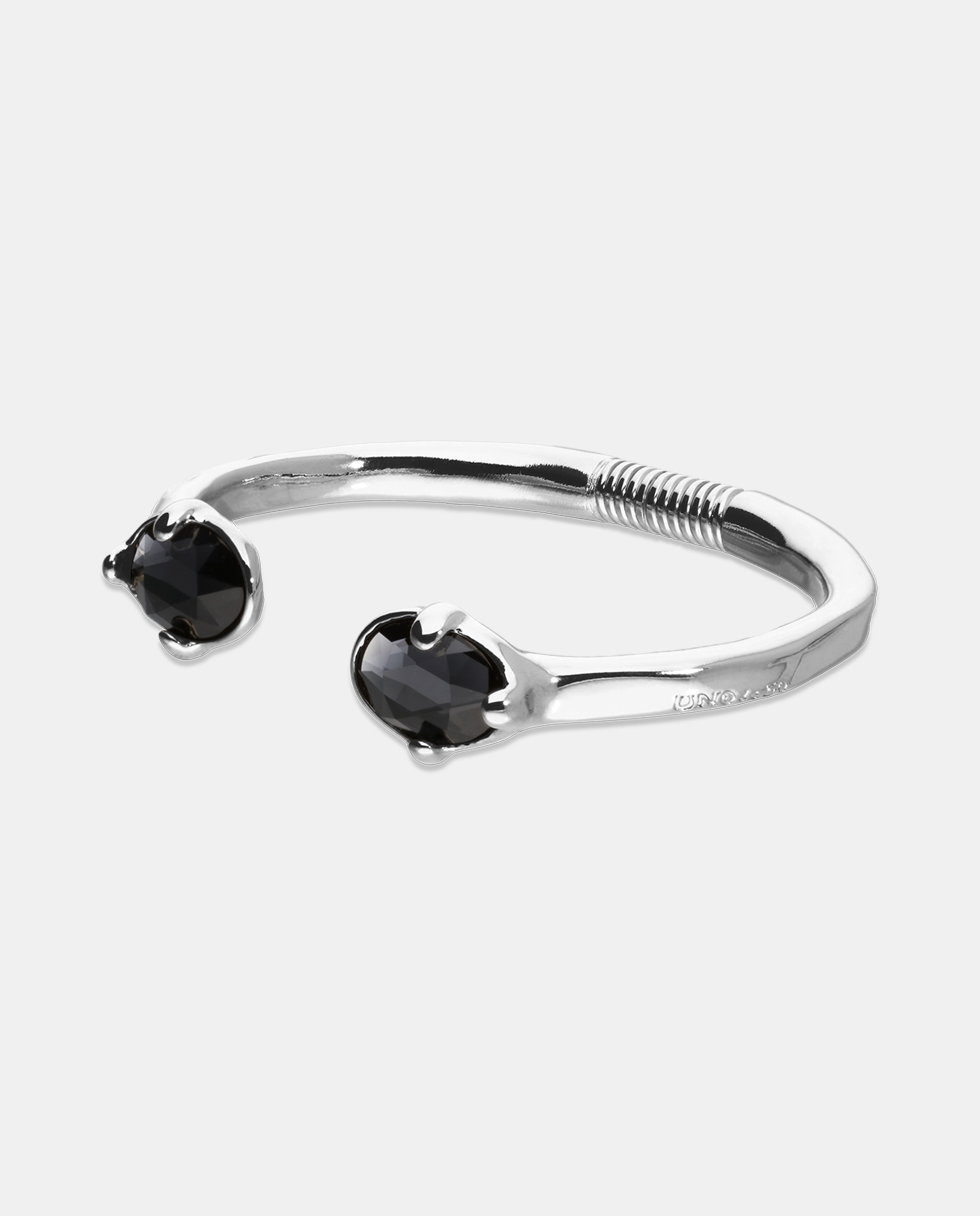 Pulsera rígida bañada en plata de ley y cristales s - UNO de 50 - Plata Plata-3