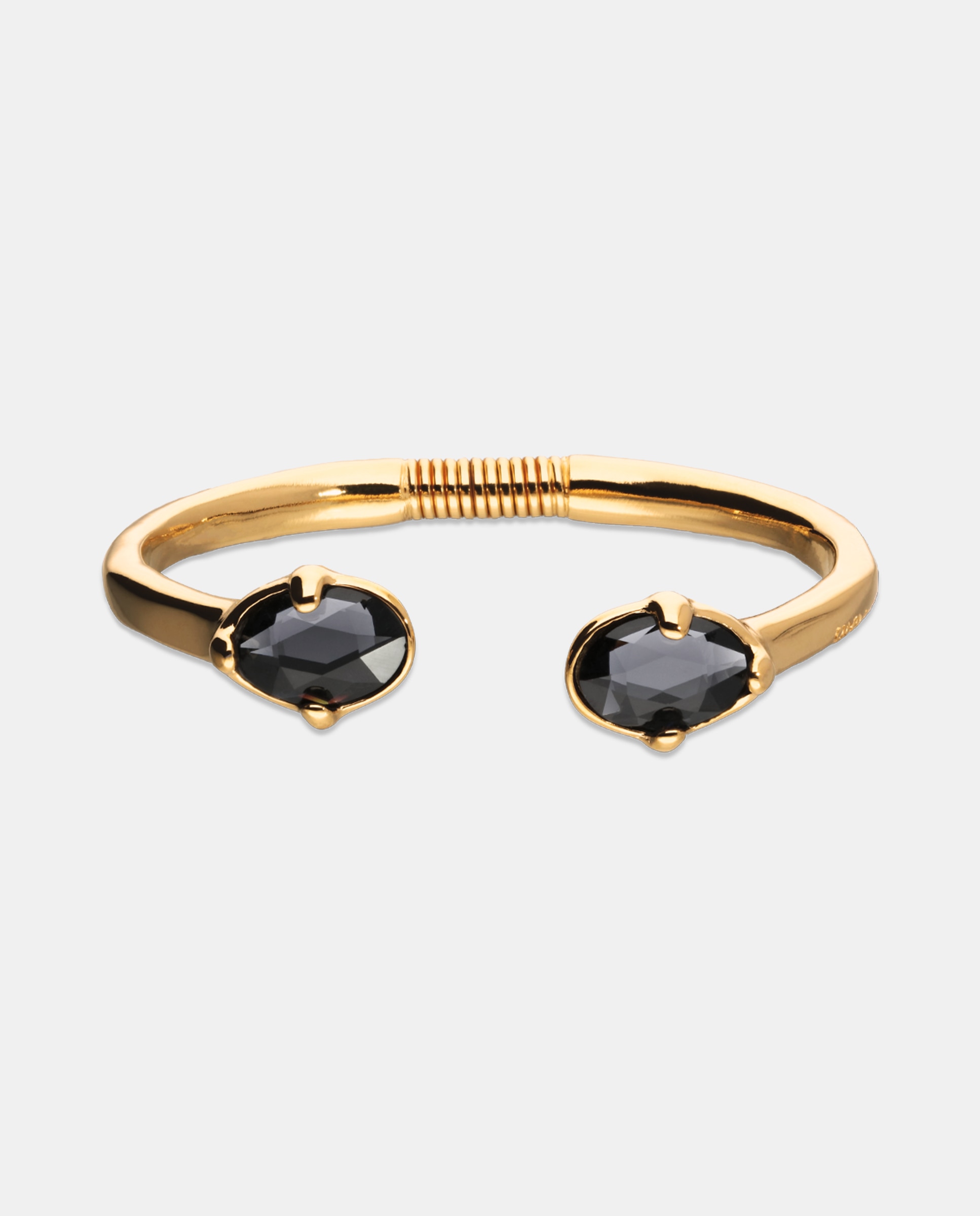 Pulsera rígida bañada en 18k y cristales facetados s - UNO de 50 - Oro Oro-1