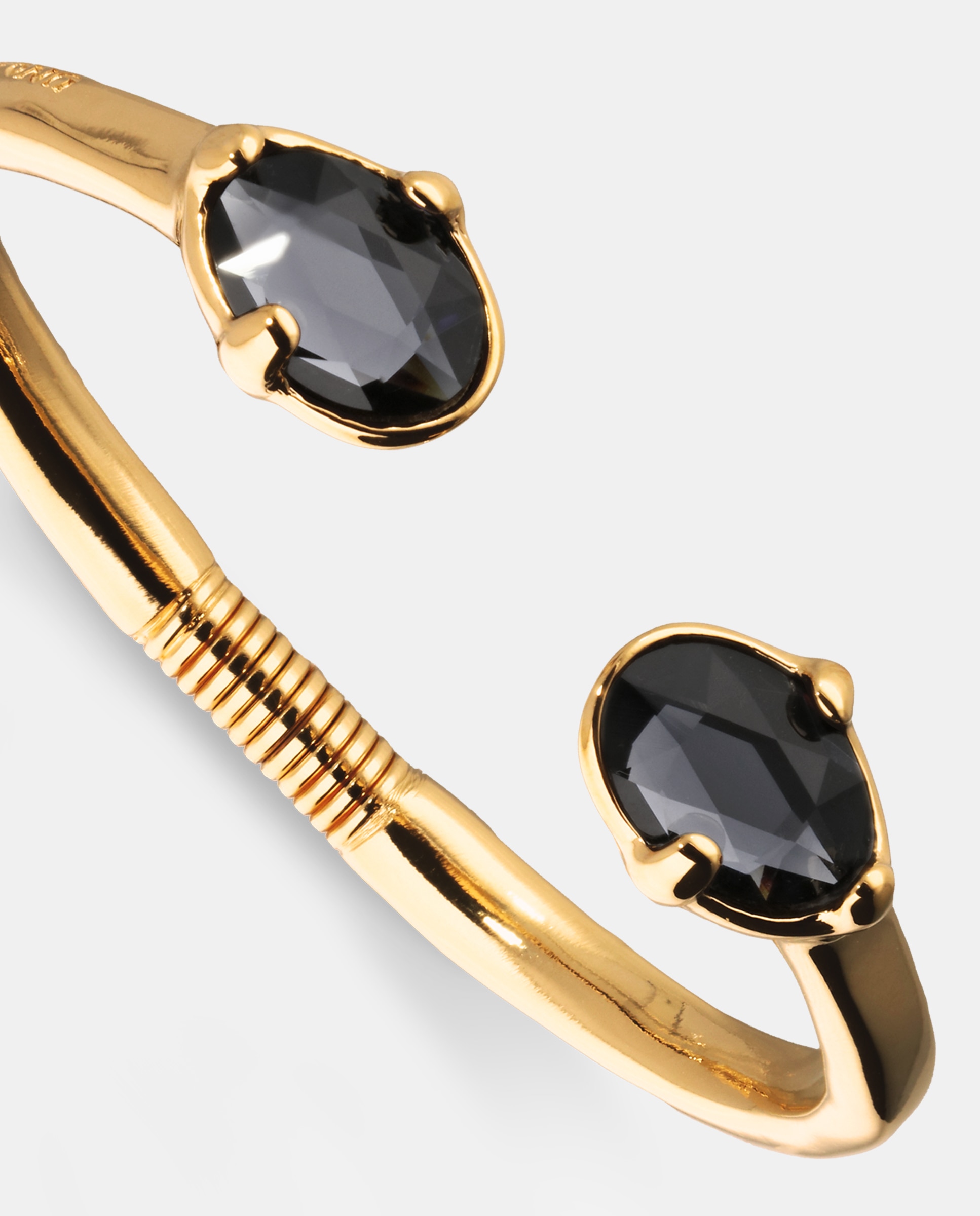 Pulsera rígida bañada en 18k y cristales facetados s - UNO de 50 - Oro Oro-4