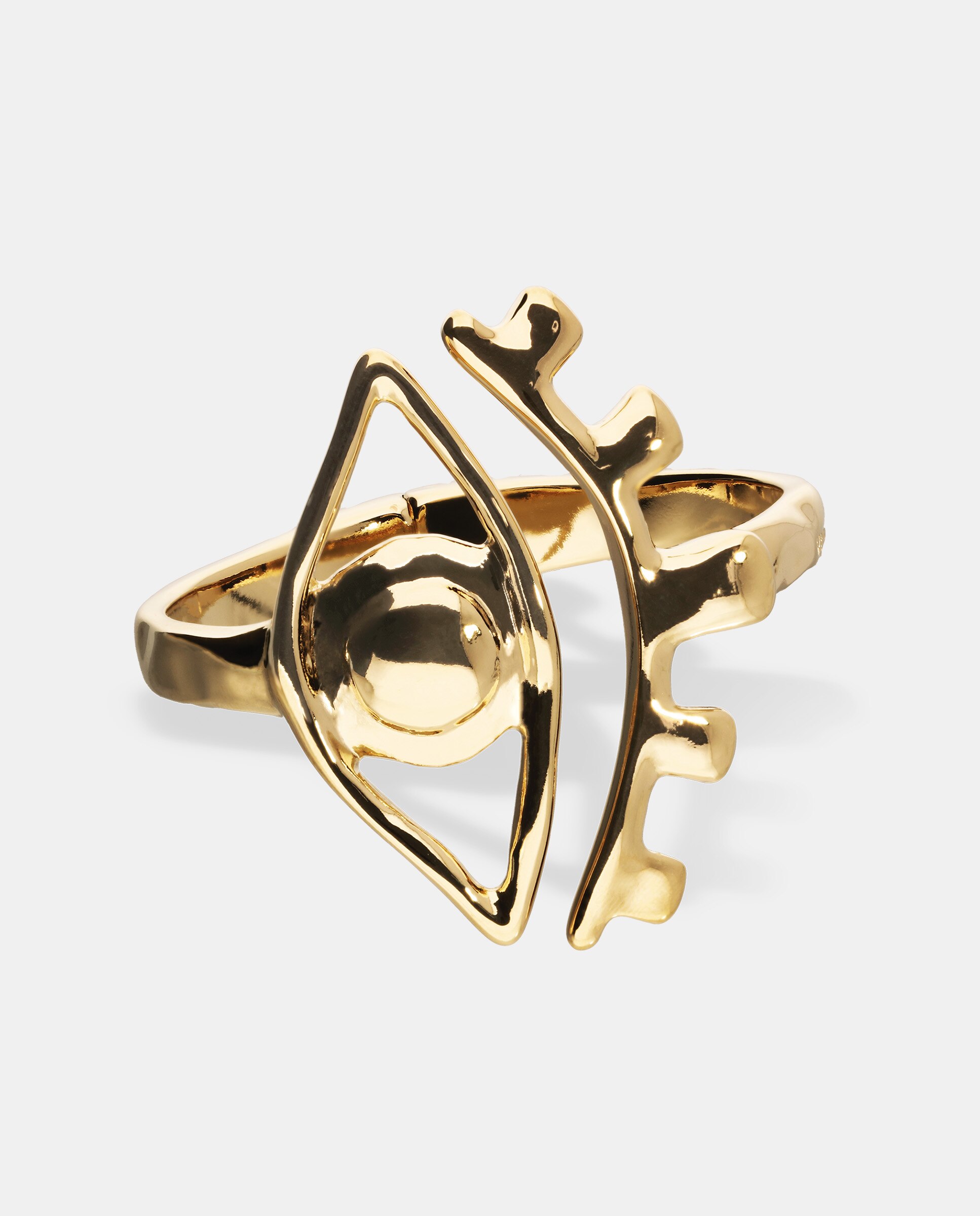 Pulsera rígida bañada en oro 18k con detalle de ojo - UNO de 50 - Oro Oro-1