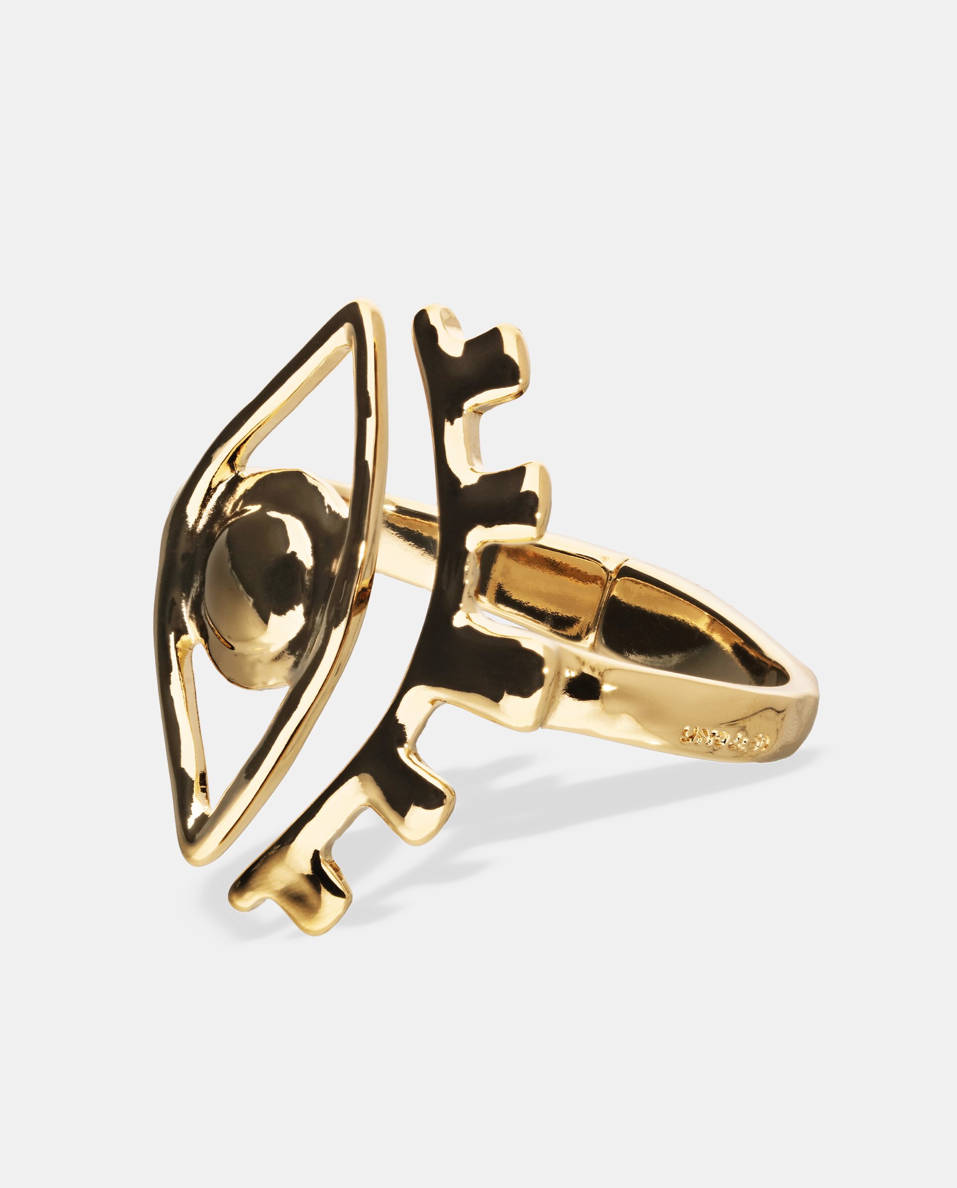 Pulsera rígida bañada en oro 18k con detalle de ojo - UNO de 50 - Oro Oro-3