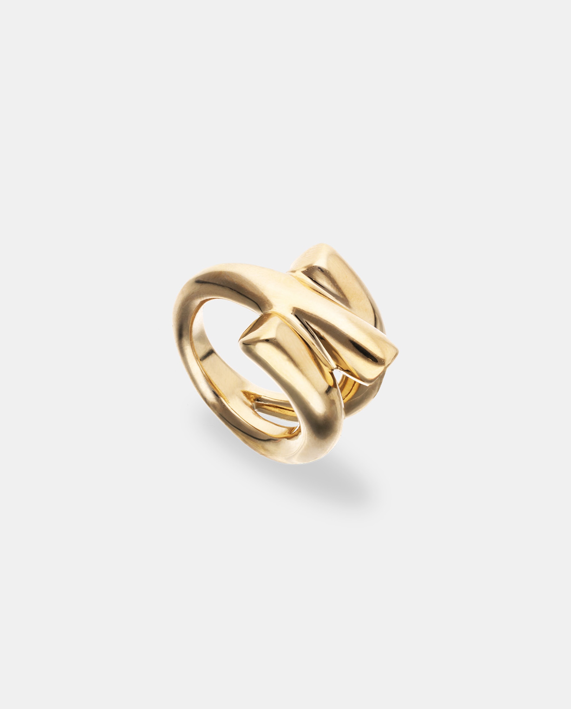Imagen 0 de Anillo bañado en oro 18k con forma de triple tubo Oro