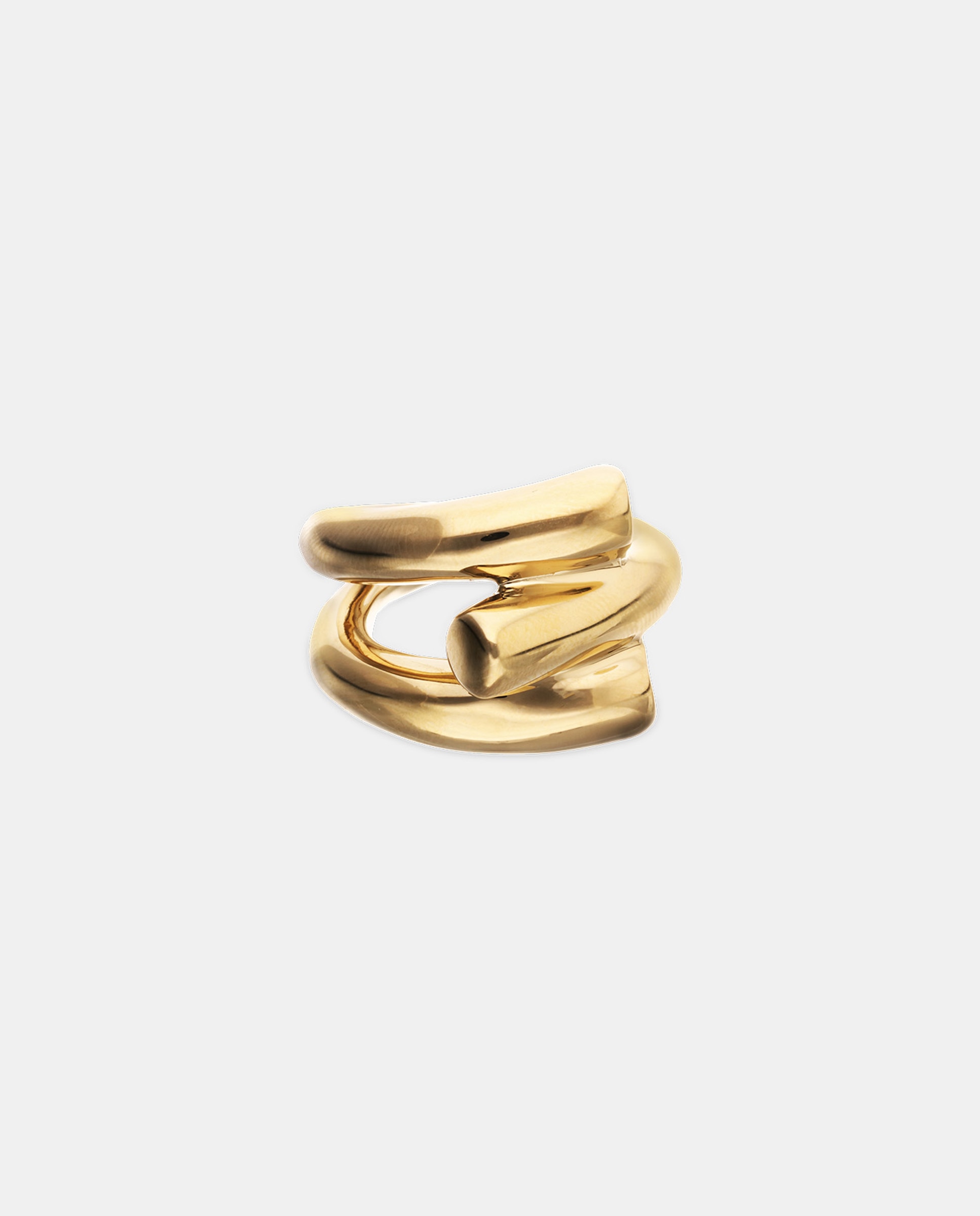 Anillo bañado en 18k con forma de triple tubo - UNO de 50 - Oro Oro-3