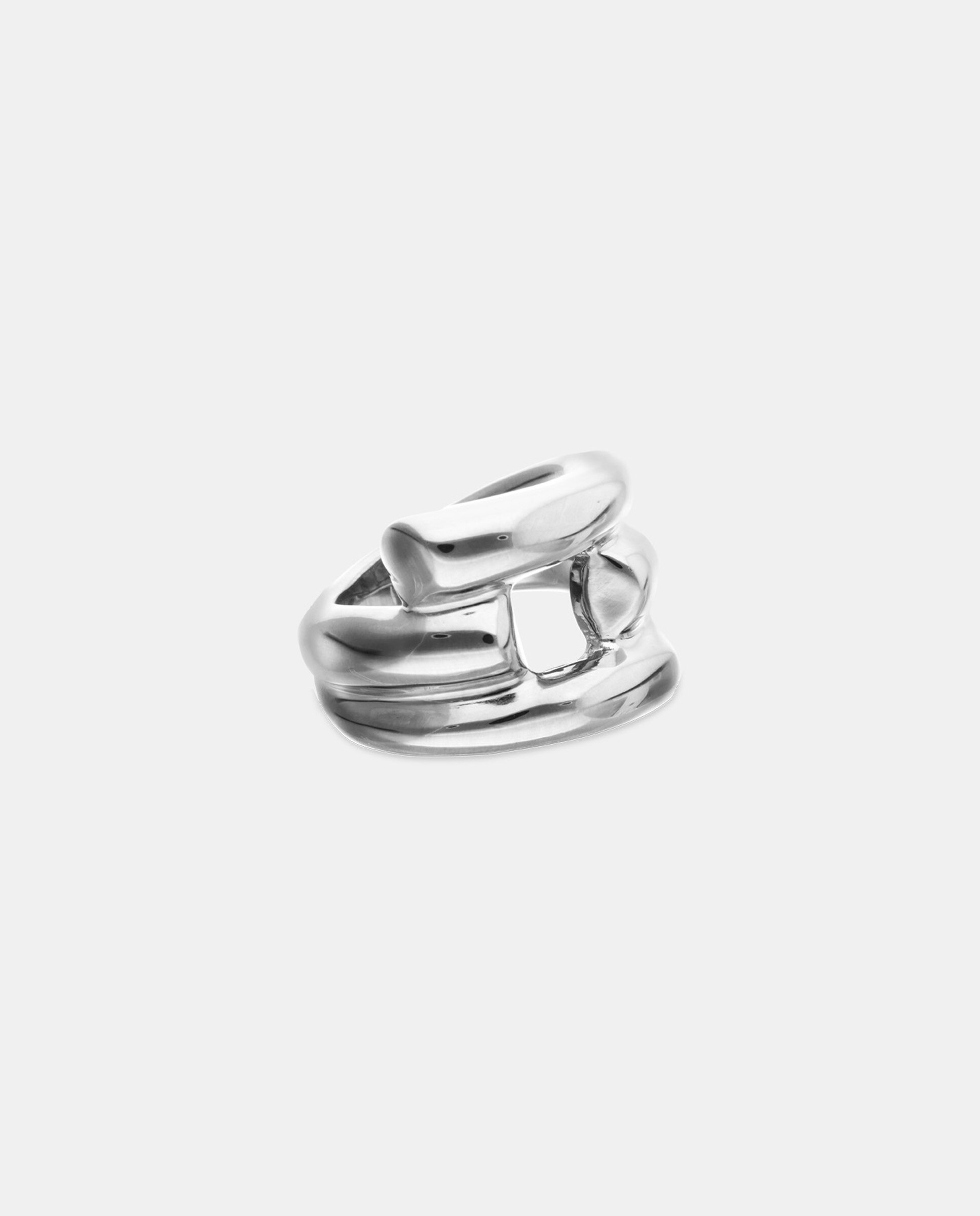 Anillo bañado en de ley con tubos abiertos - UNO de 50 - Plata Plata-3