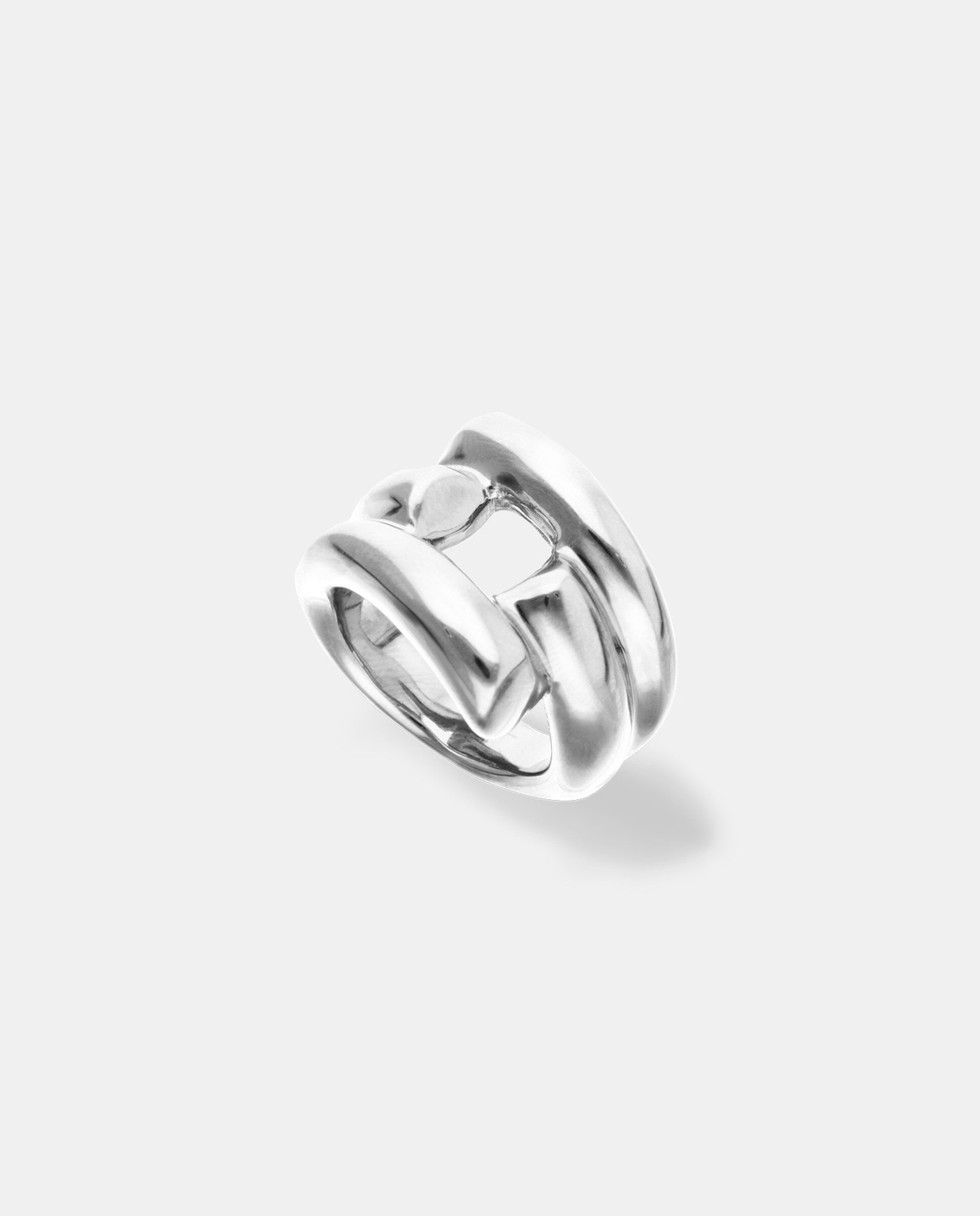 Anillo bañado en plata de ley con tubos abiertos