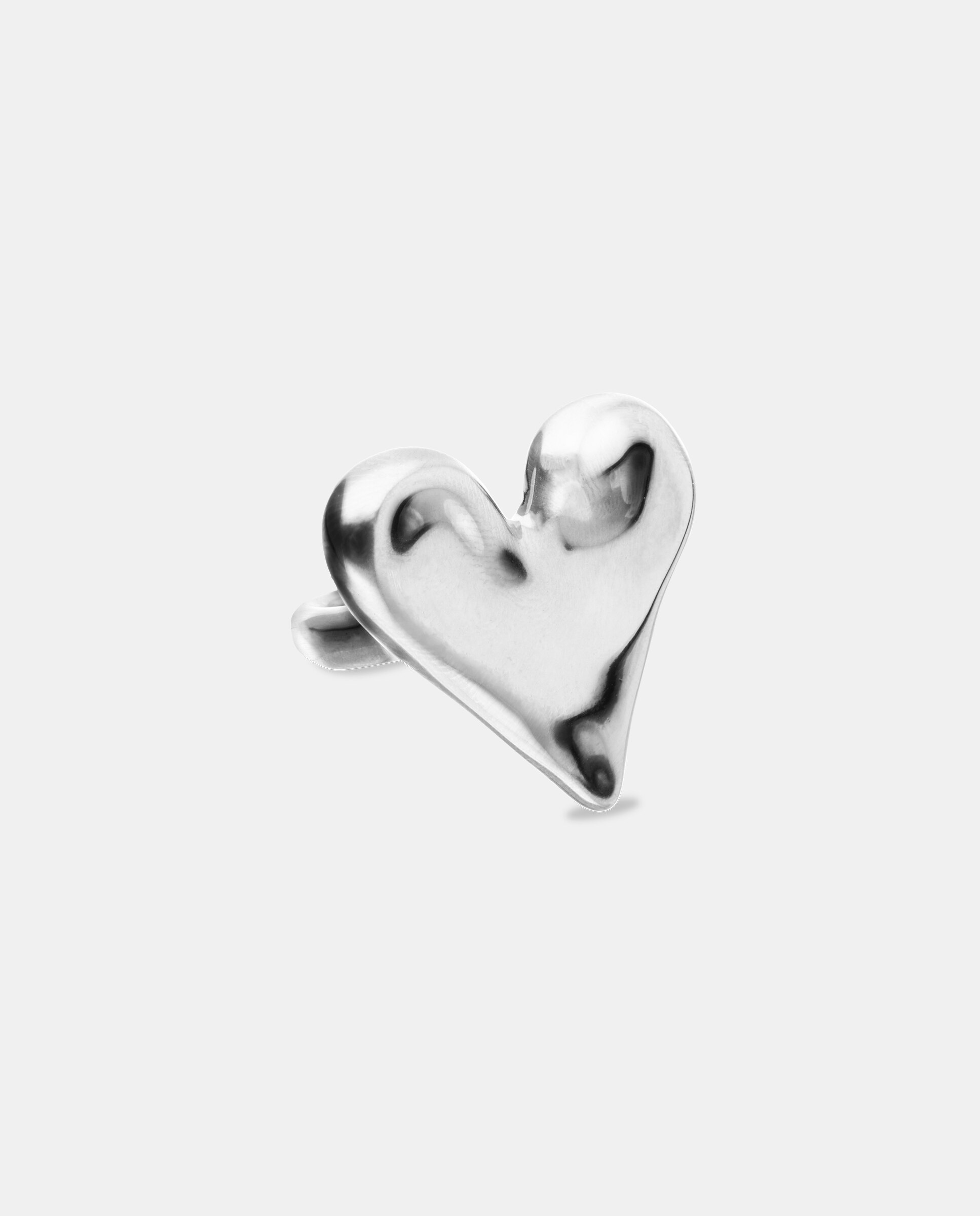 Anillo bañado en de ley con forma de corazón - UNO de 50 - Plata Plata-3