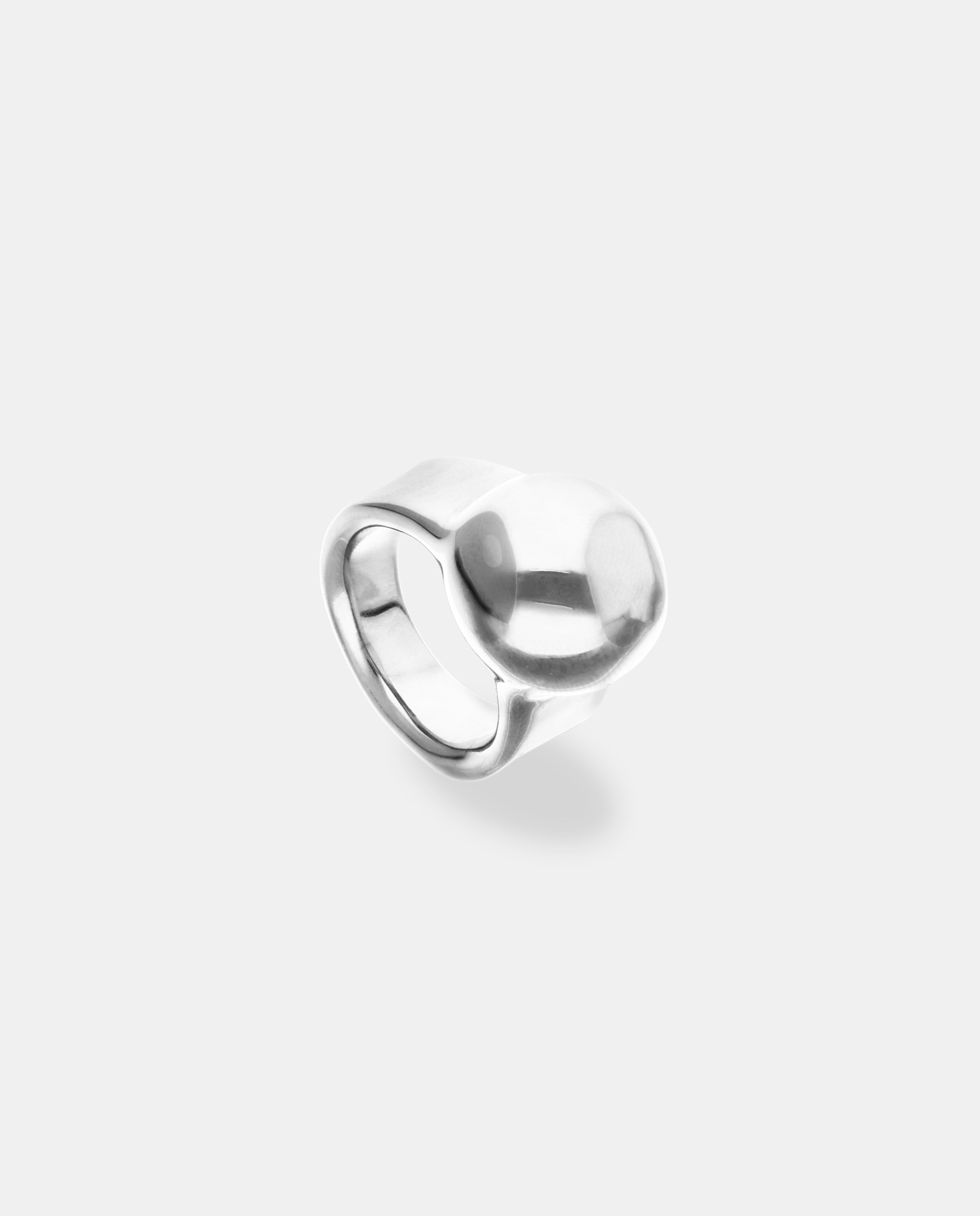 Anillo bañado en de ley con forma de esfera - UNO de 50 - Plata Plata-1