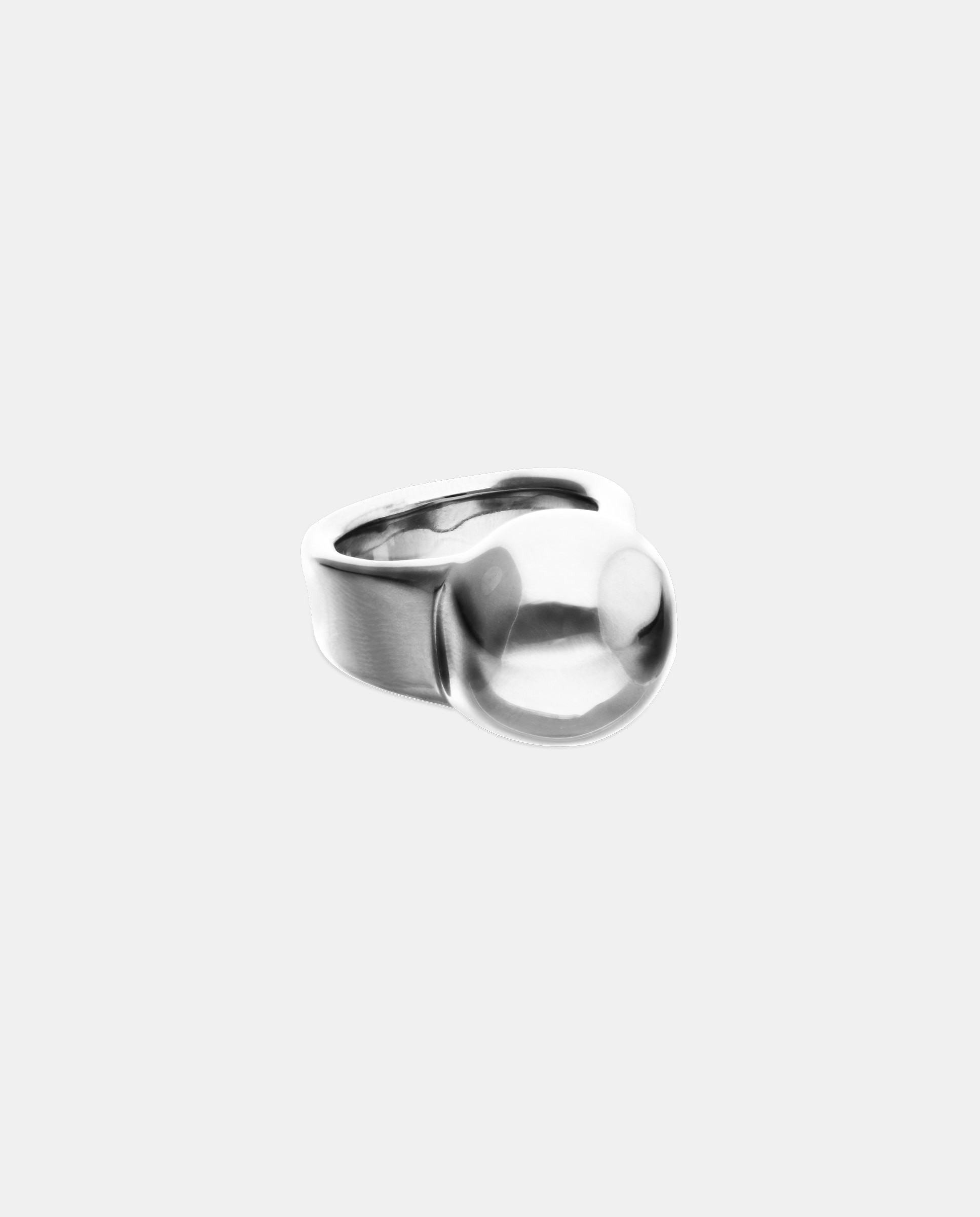 Anillo bañado en de ley con forma de esfera - UNO de 50 - Plata Plata-3
