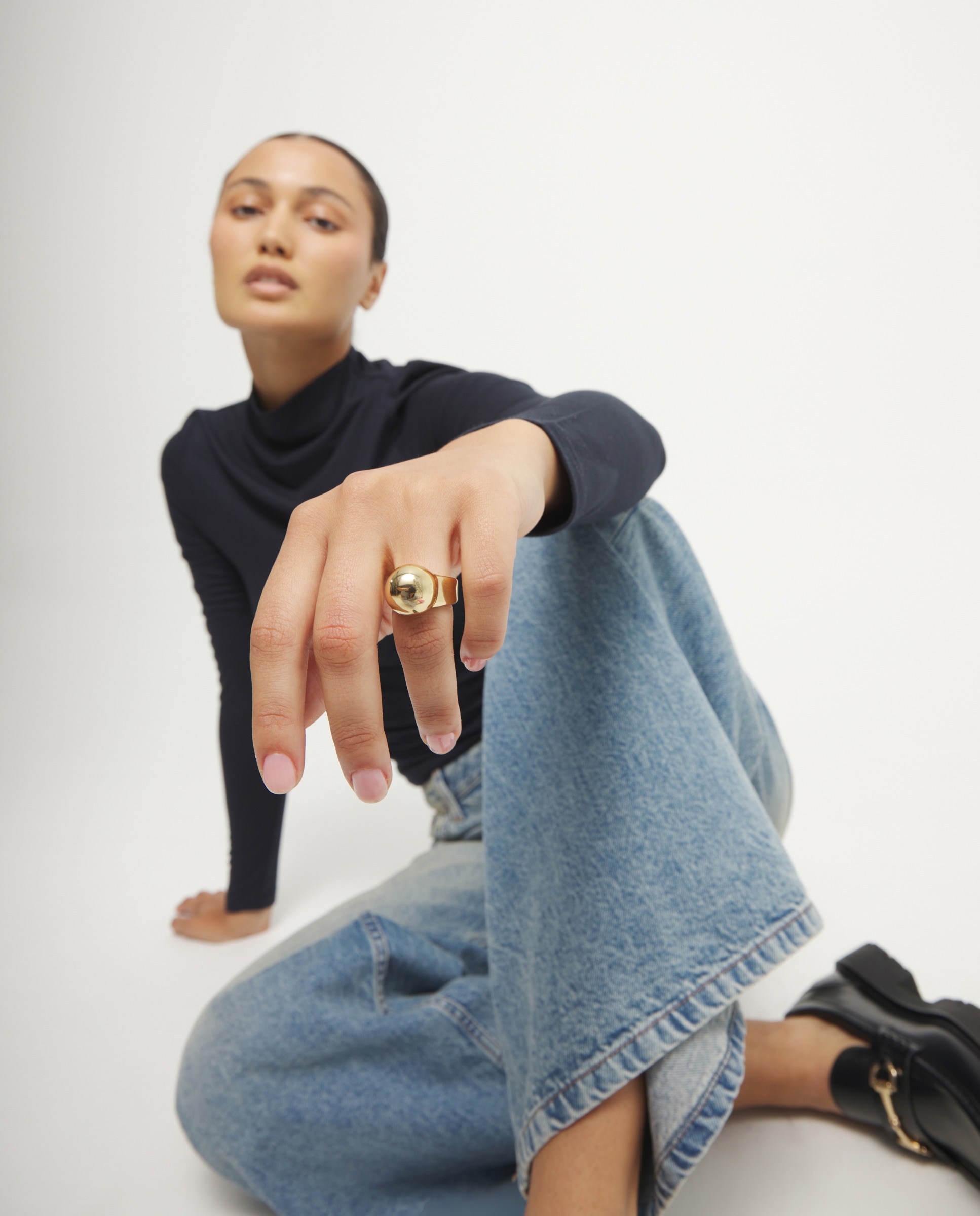 Anillo bañado en 18k con forma de esfera - UNO de 50 - Oro Oro-5