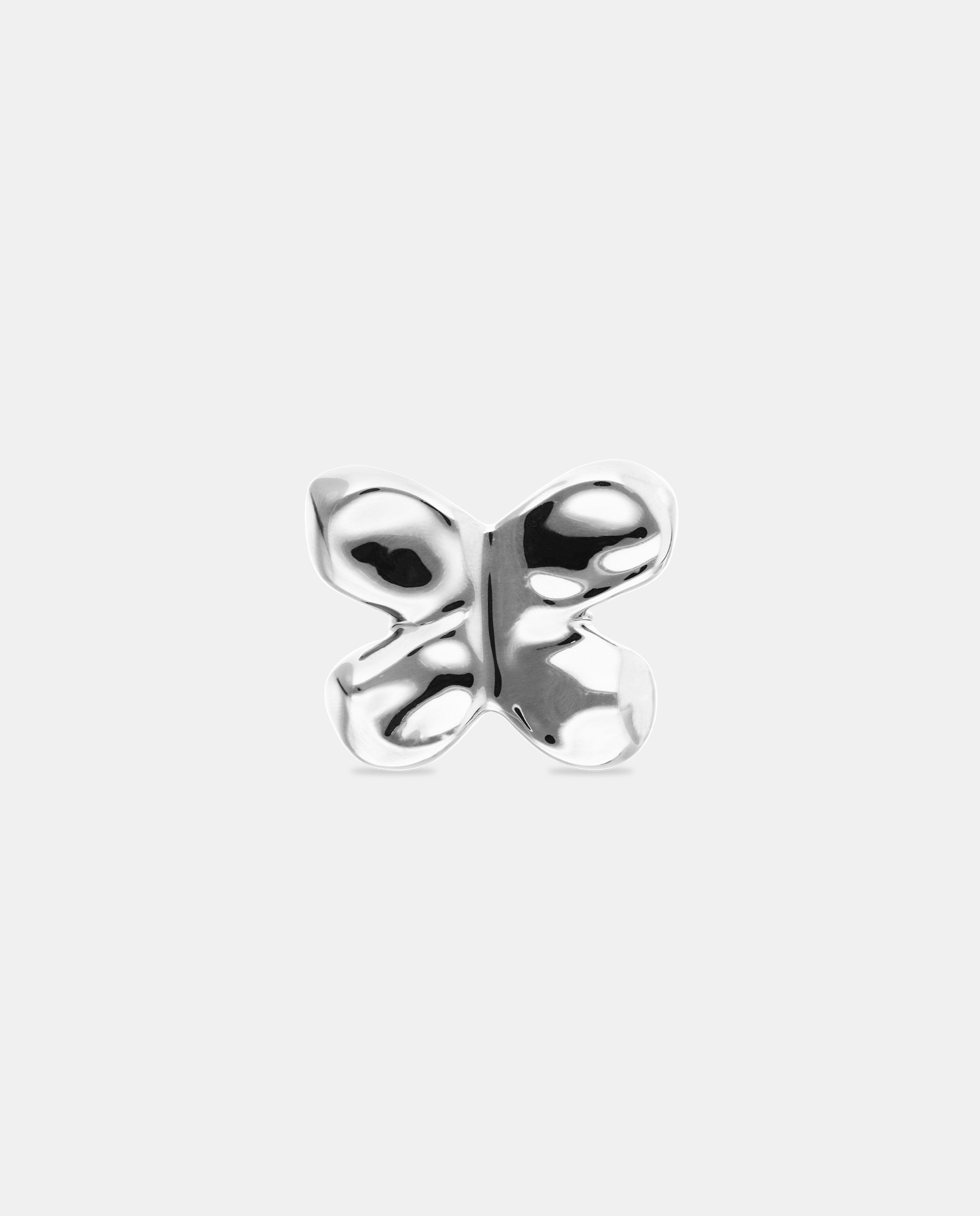 Anillo bañado en de ley con forma de mariposa - UNO de 50 - Plata Plata-1