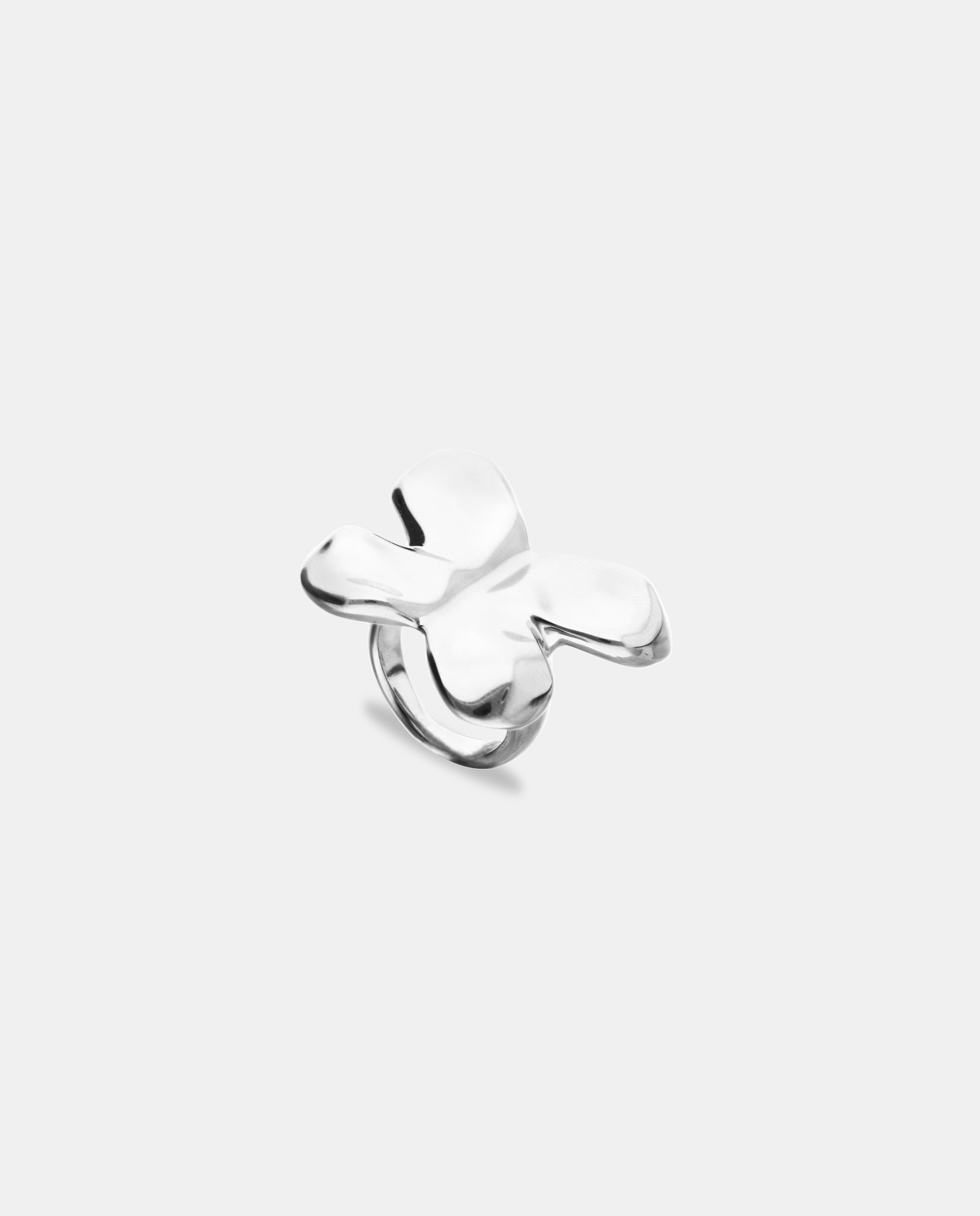 Anillo bañado en de ley con forma de mariposa - UNO de 50 - Plata Plata-2