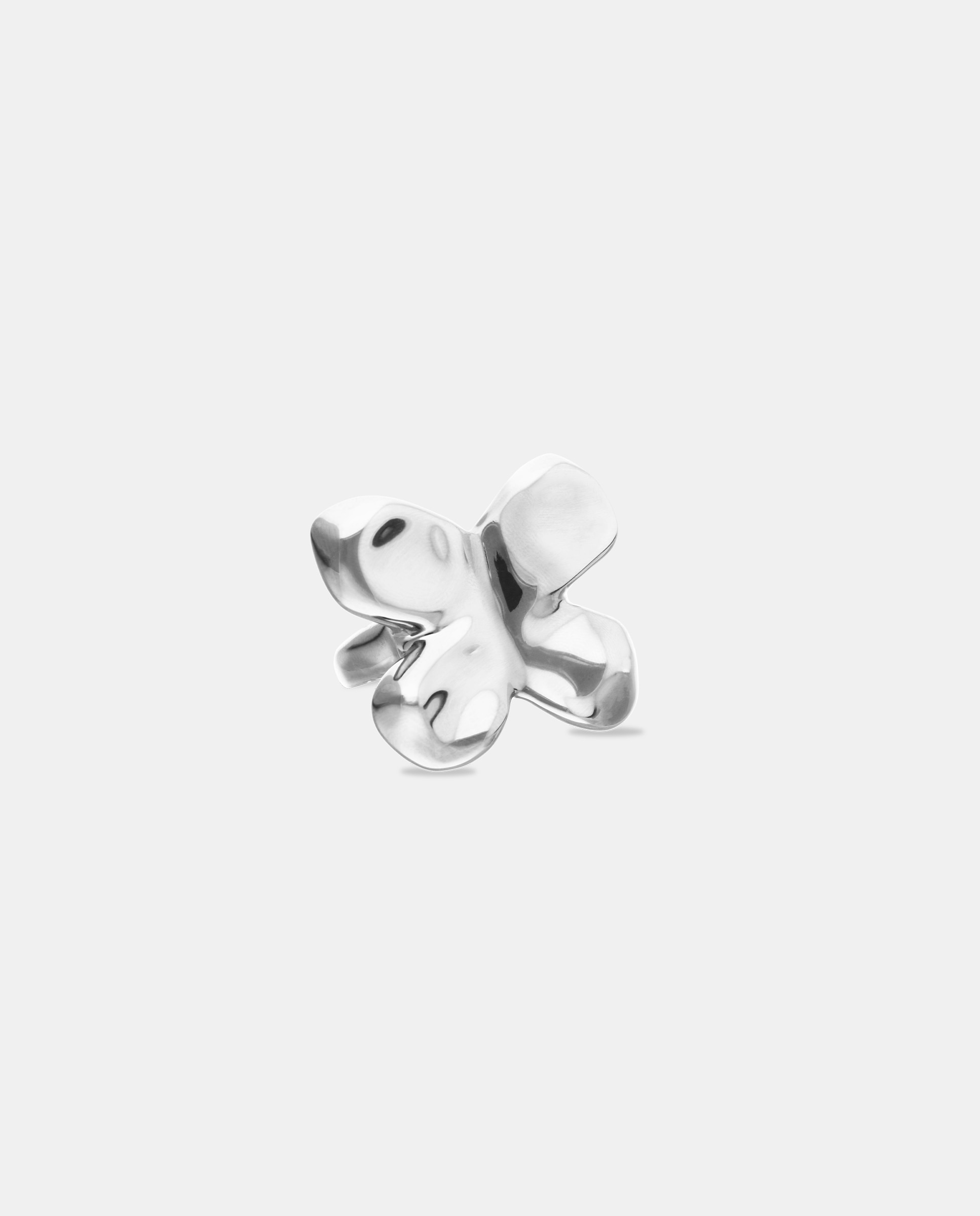 Anillo bañado en de ley con forma de mariposa - UNO de 50 - Plata Plata-3