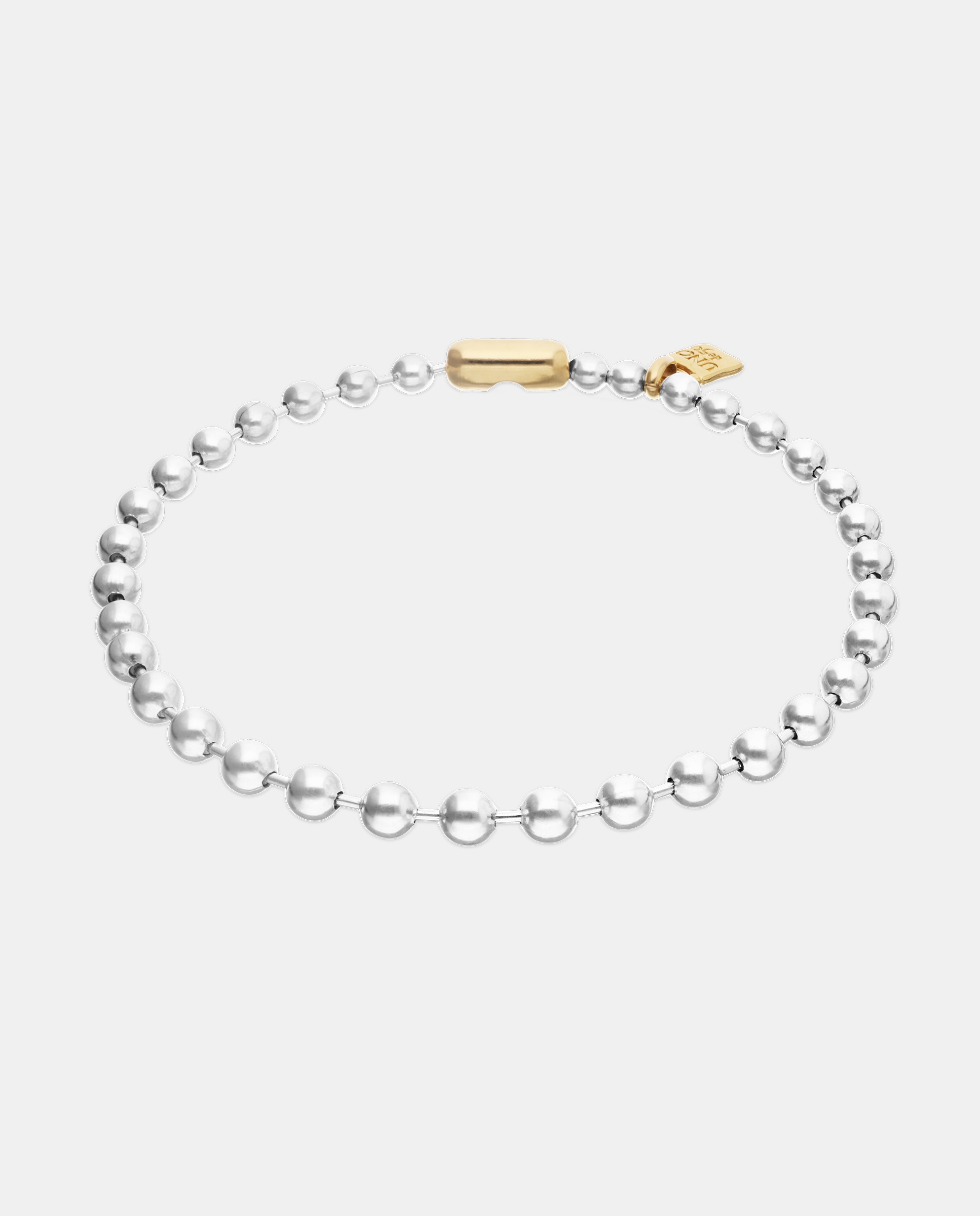 Collar de bolas bañado en de ley - UNO de 50 - Plata Plata-3