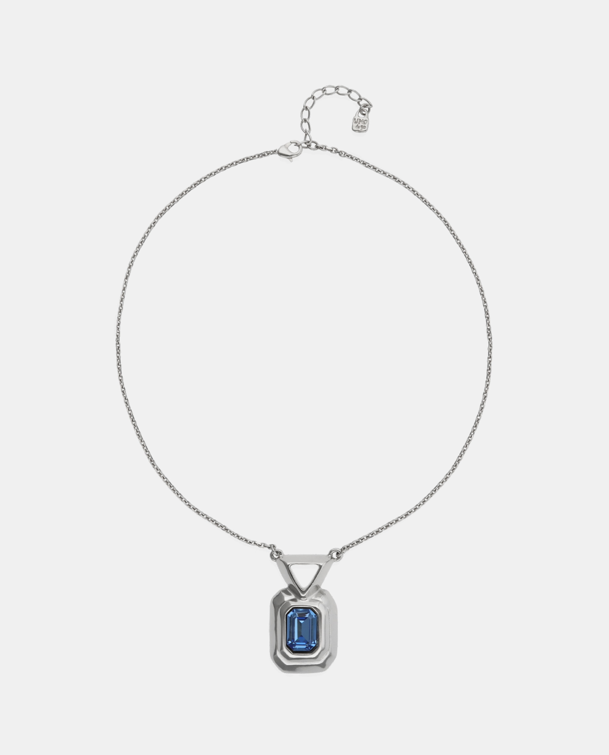 Collar bañado en plata de ley con cristal facetado - UNO de 50 - Plata Plata-1