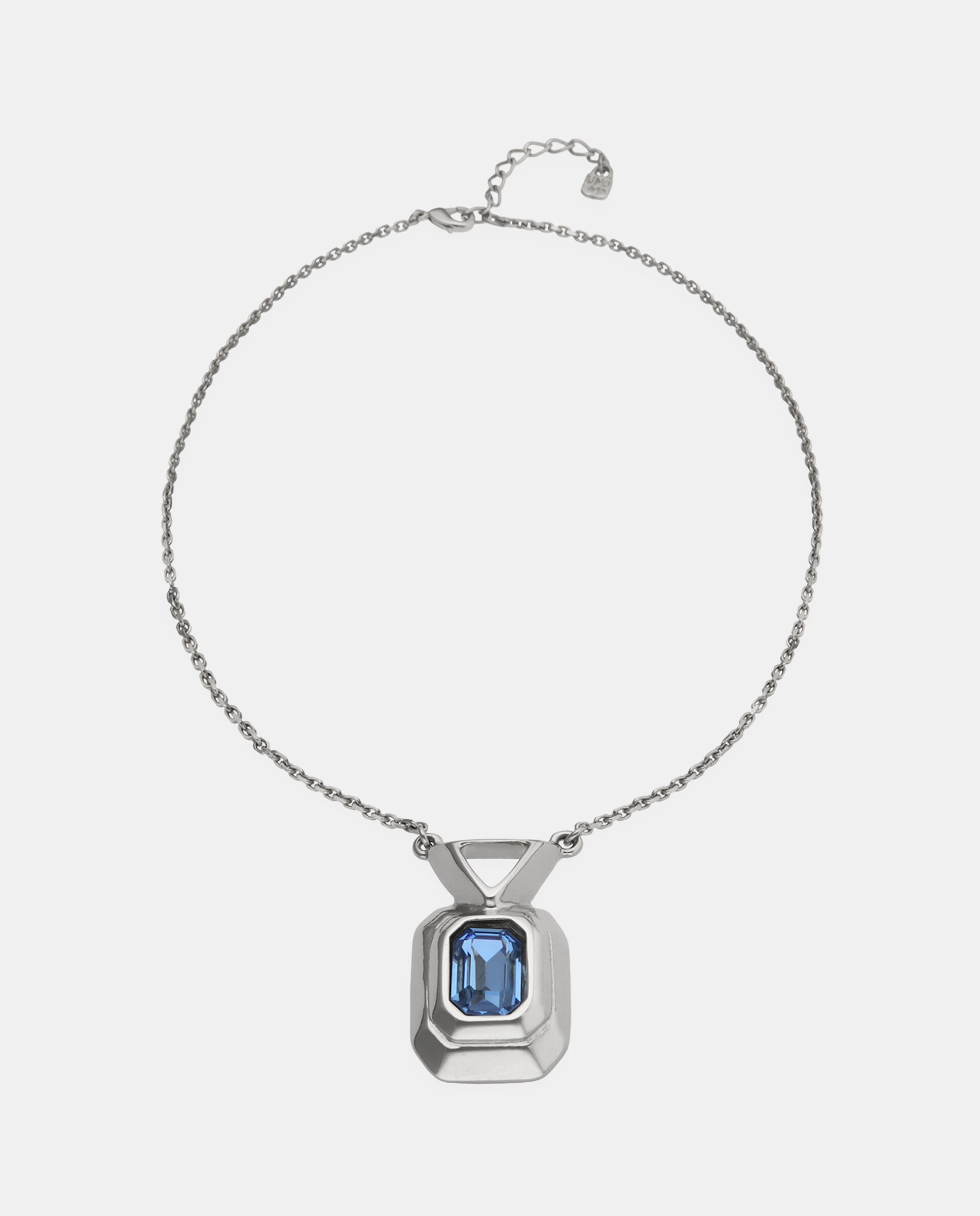 Collar bañado en plata de ley con cristal facetado - UNO de 50 - Plata Plata-3