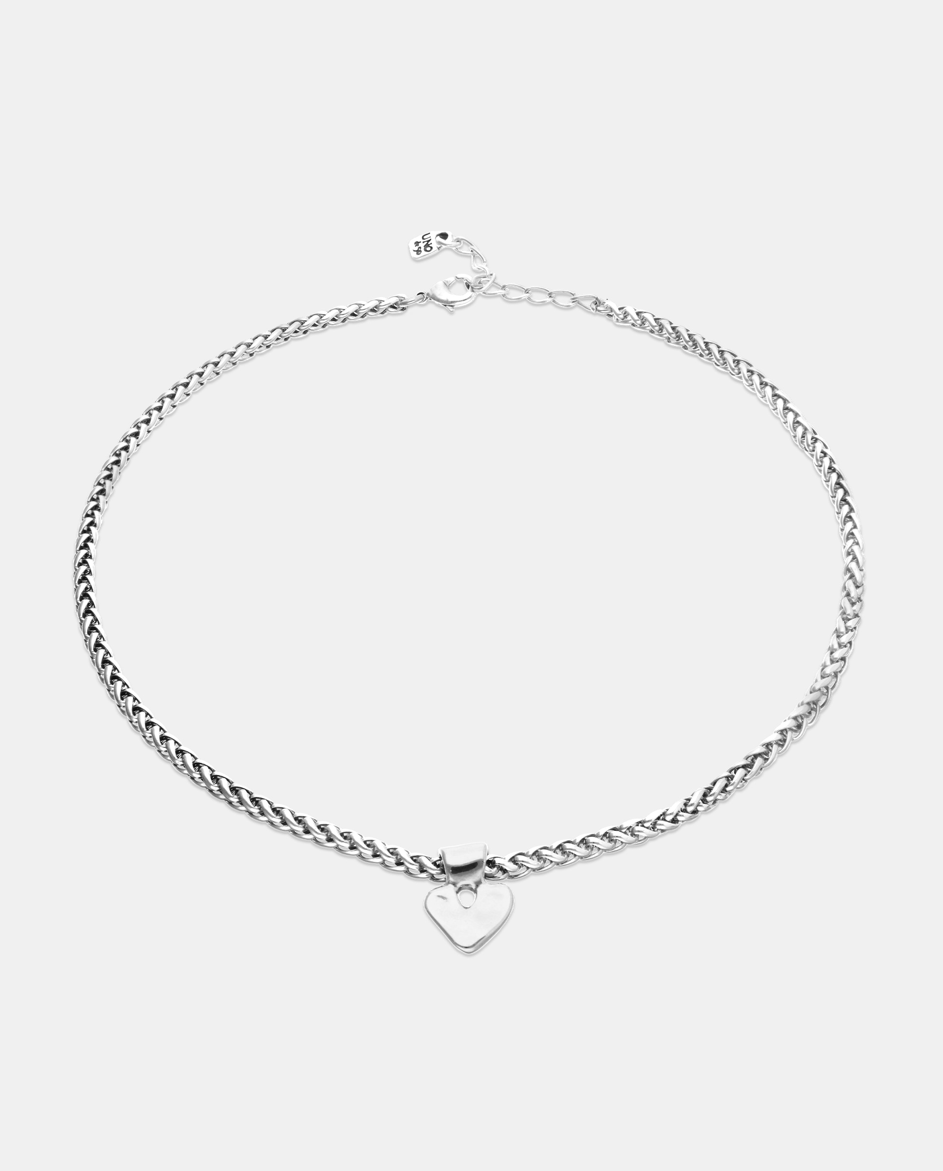 Collar bañado en de ley con detalle de corazón - UNO de 50 - Plata Plata-3