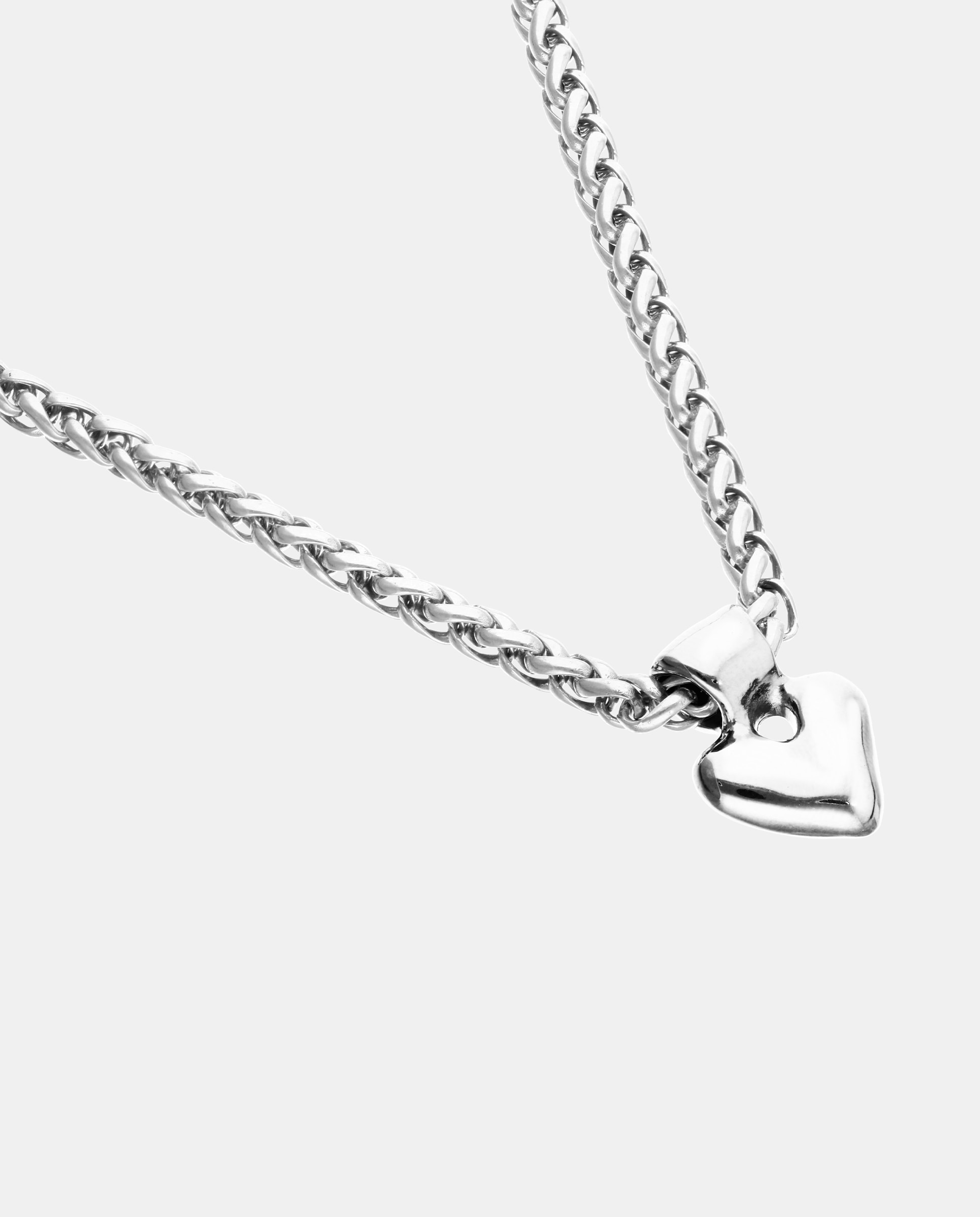 Collar bañado en de ley con detalle de corazón - UNO de 50 - Plata Plata-4