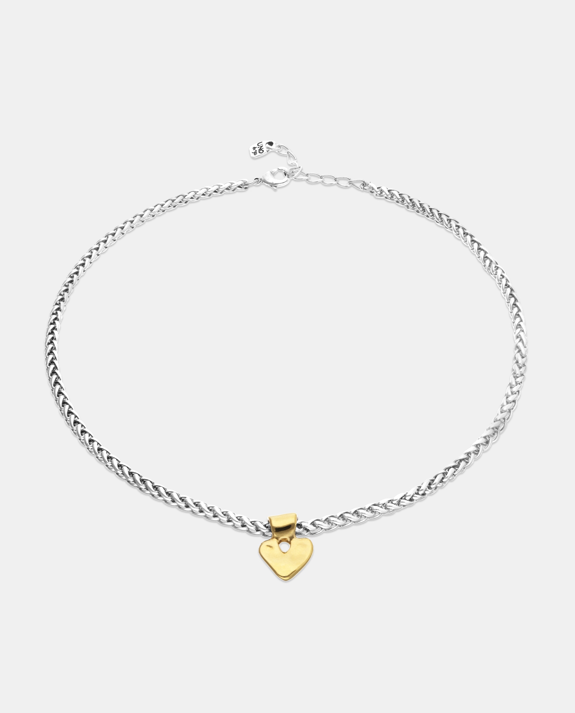 Collar bañado en de ley con detalle de corazón en oro 18k - UNO de 50 - Plata Plata-3