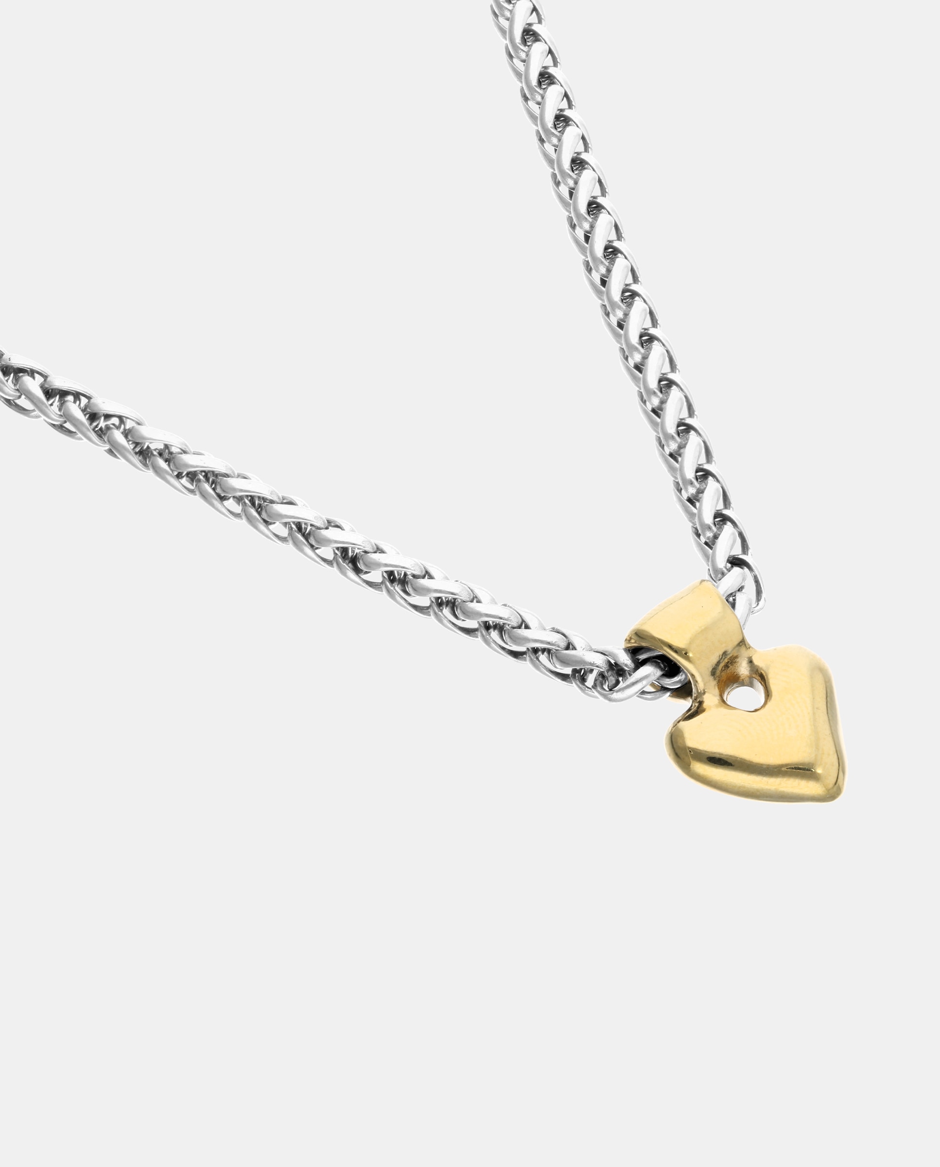 Collar bañado en de ley con detalle de corazón en oro 18k - UNO de 50 - Plata Plata-4