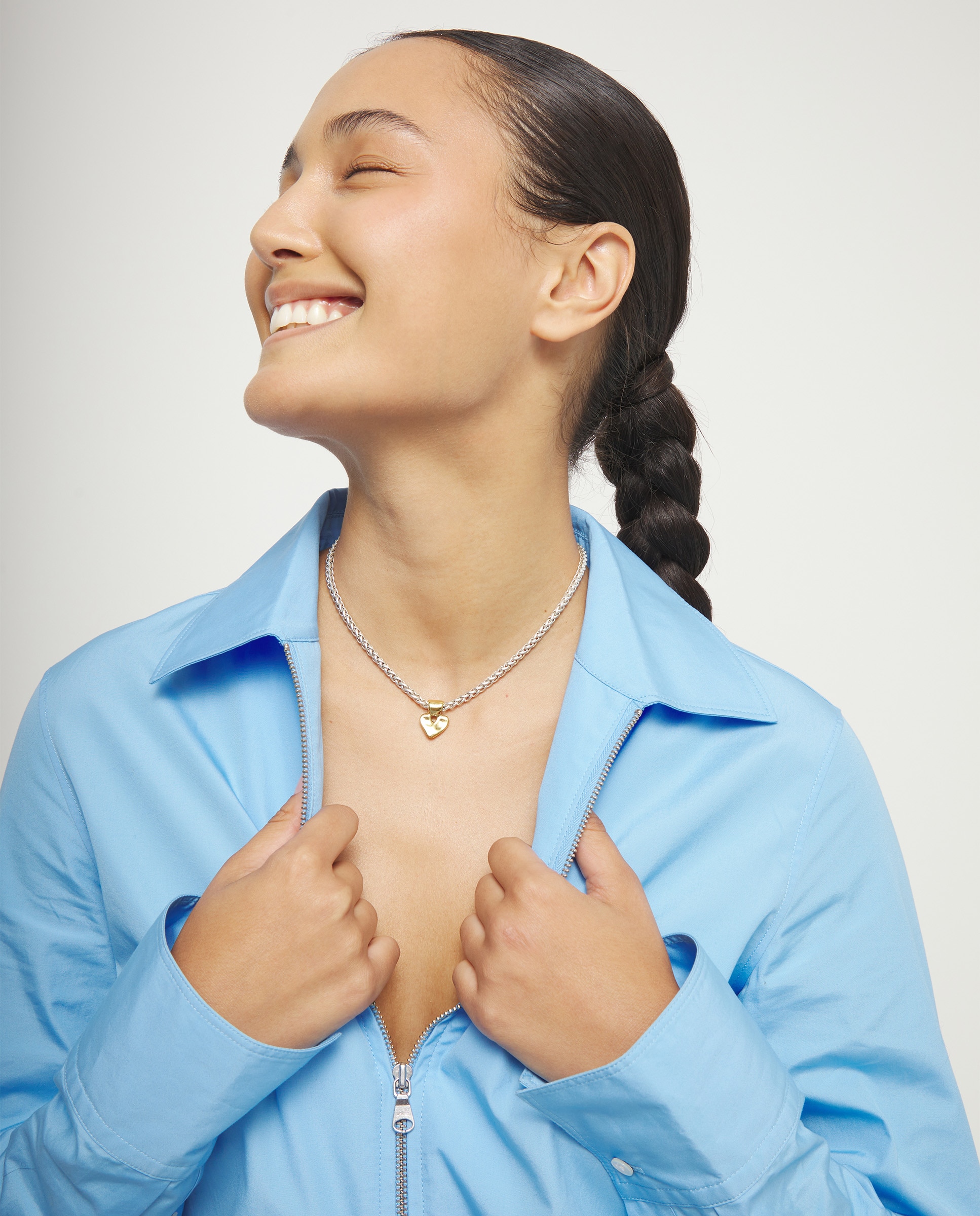 Collar bañado en de ley con detalle de corazón en oro 18k - UNO de 50 - Plata Plata-6