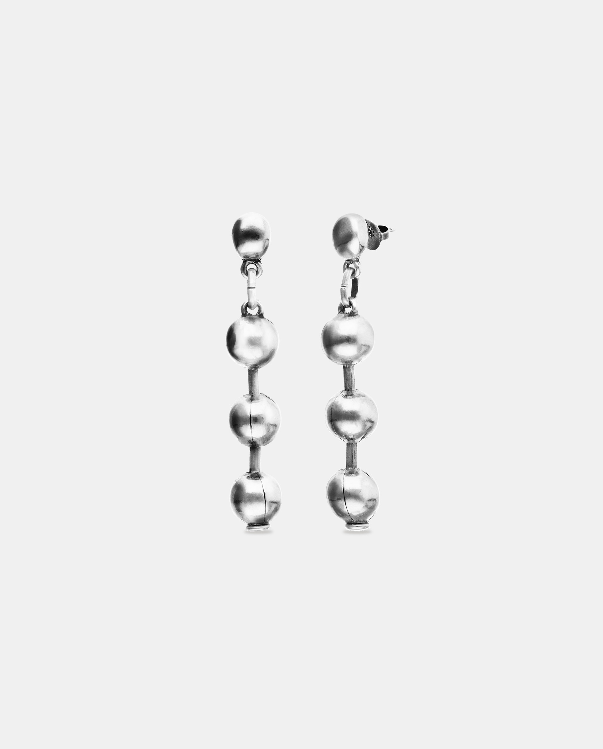 Pendientes s de bolas bañados en plata de ley - UNO de 50 - Plata Plata-1