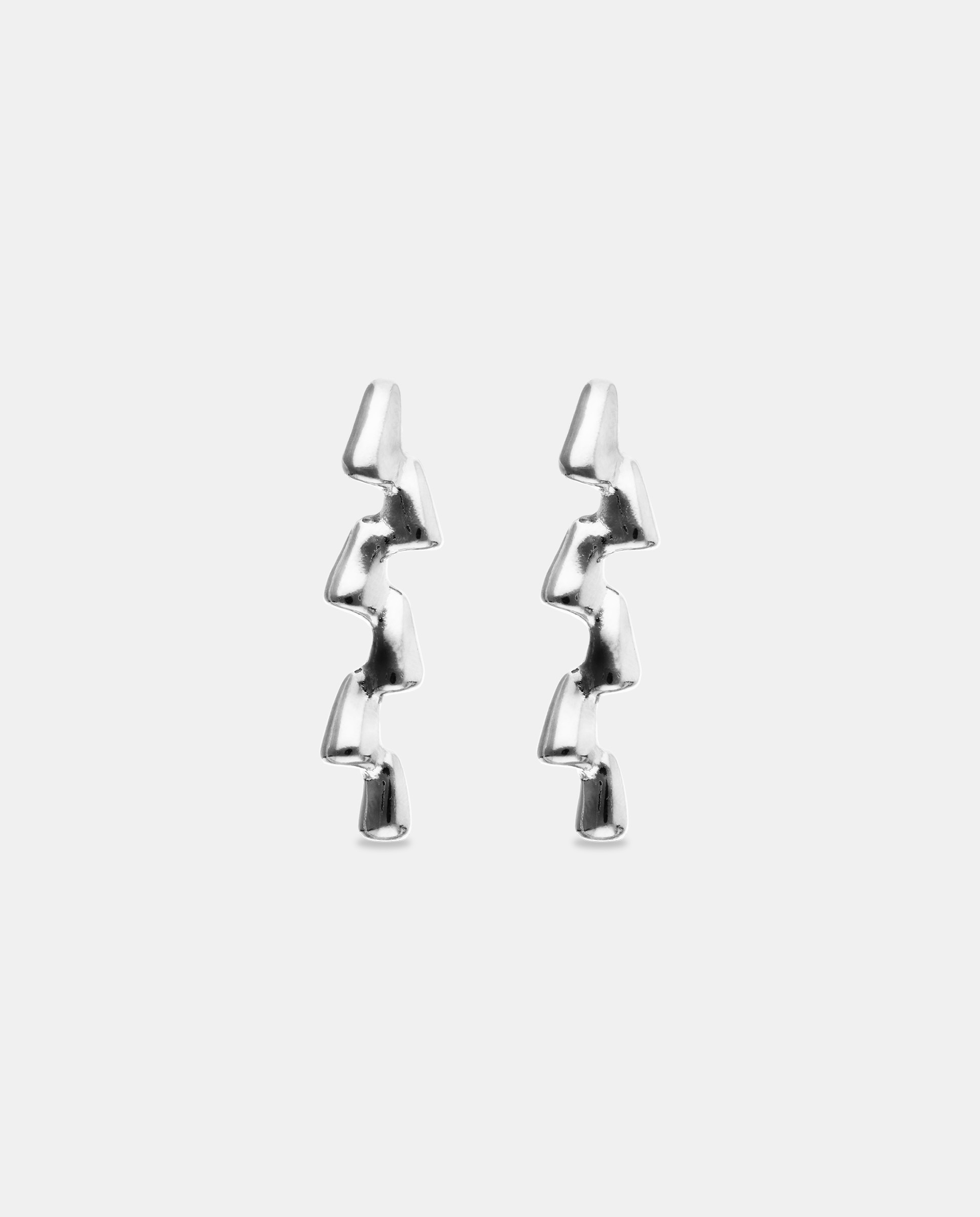 Pendientes s bañados en de ley en relieve - UNO de 50 - Plata Plata-3