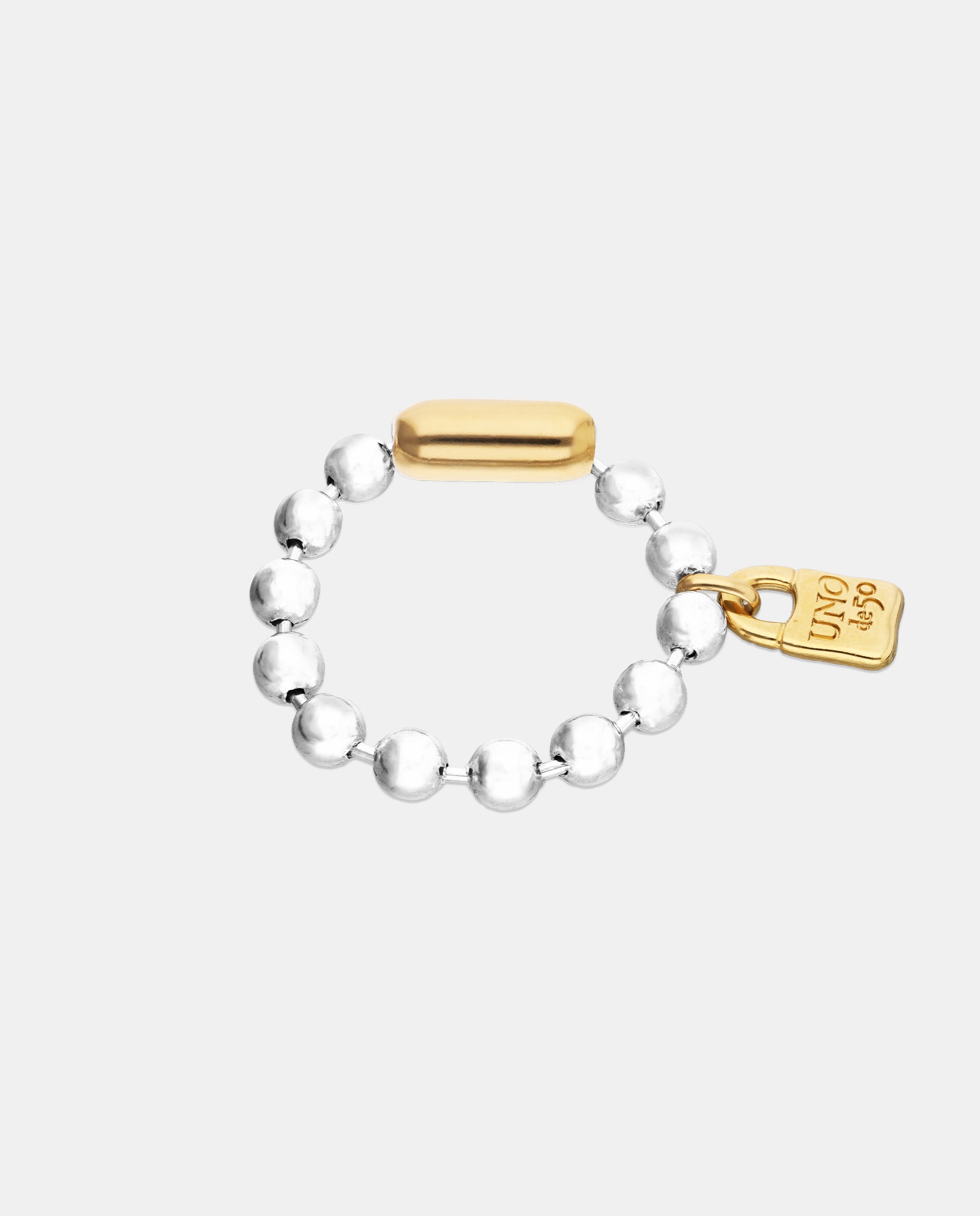Pulsera de bolas bañada en de ley y oro 18k - UNO de 50 - Plata Plata-1