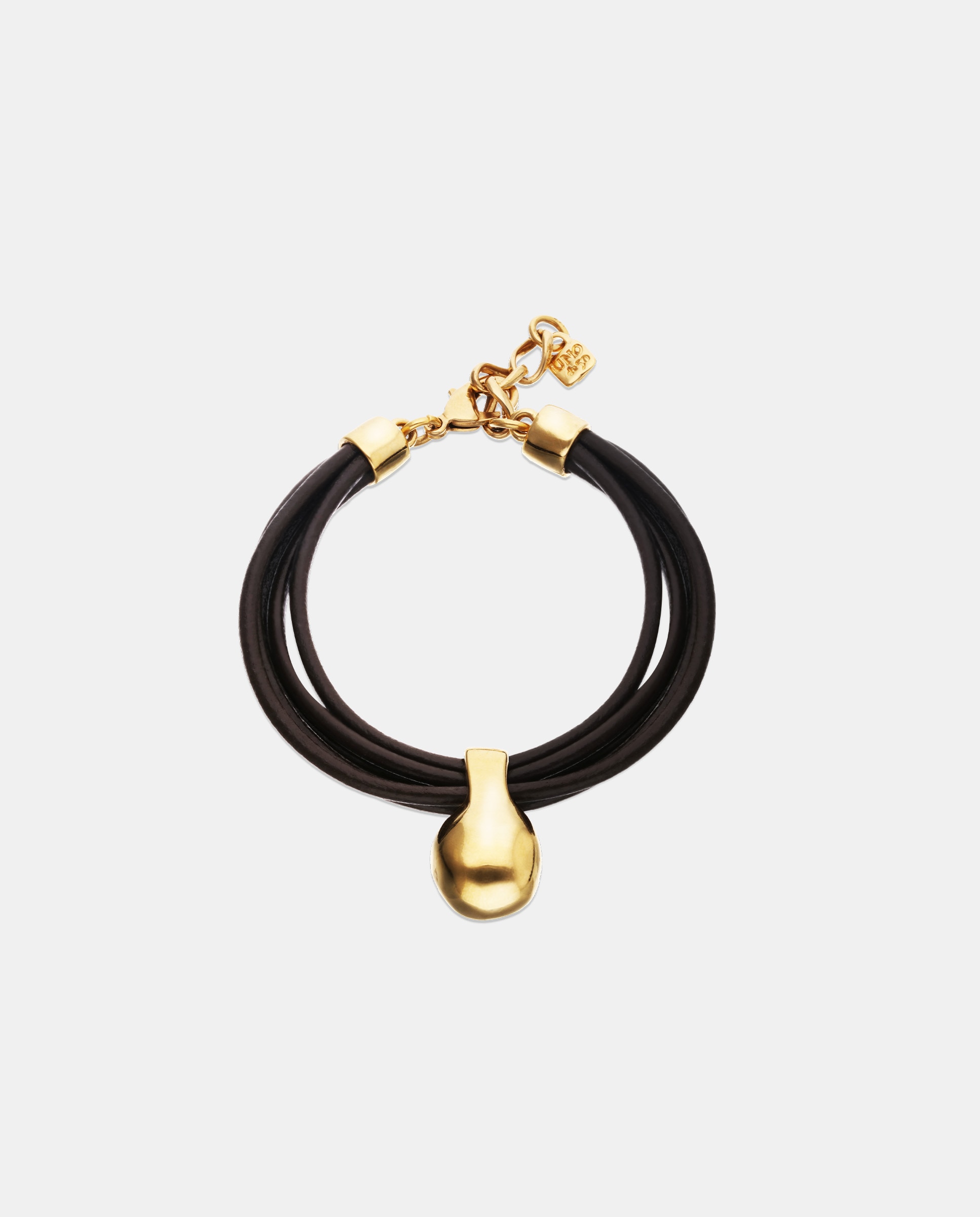 Pulsera de cuero con esfera bañada en 18k - UNO de 50 - Oro Oro-1