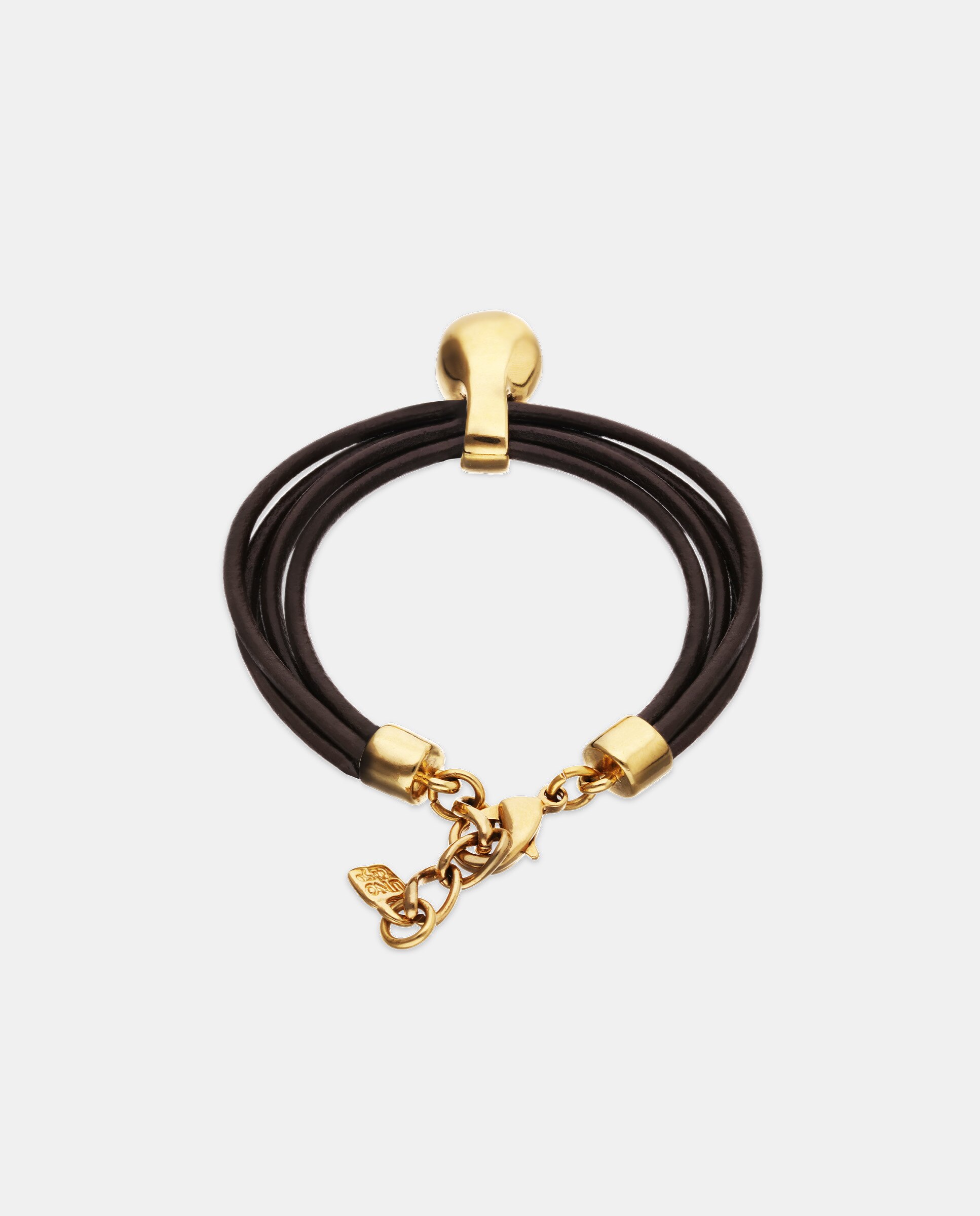 Pulsera de cuero con esfera bañada en 18k - UNO de 50 - Oro Oro-3