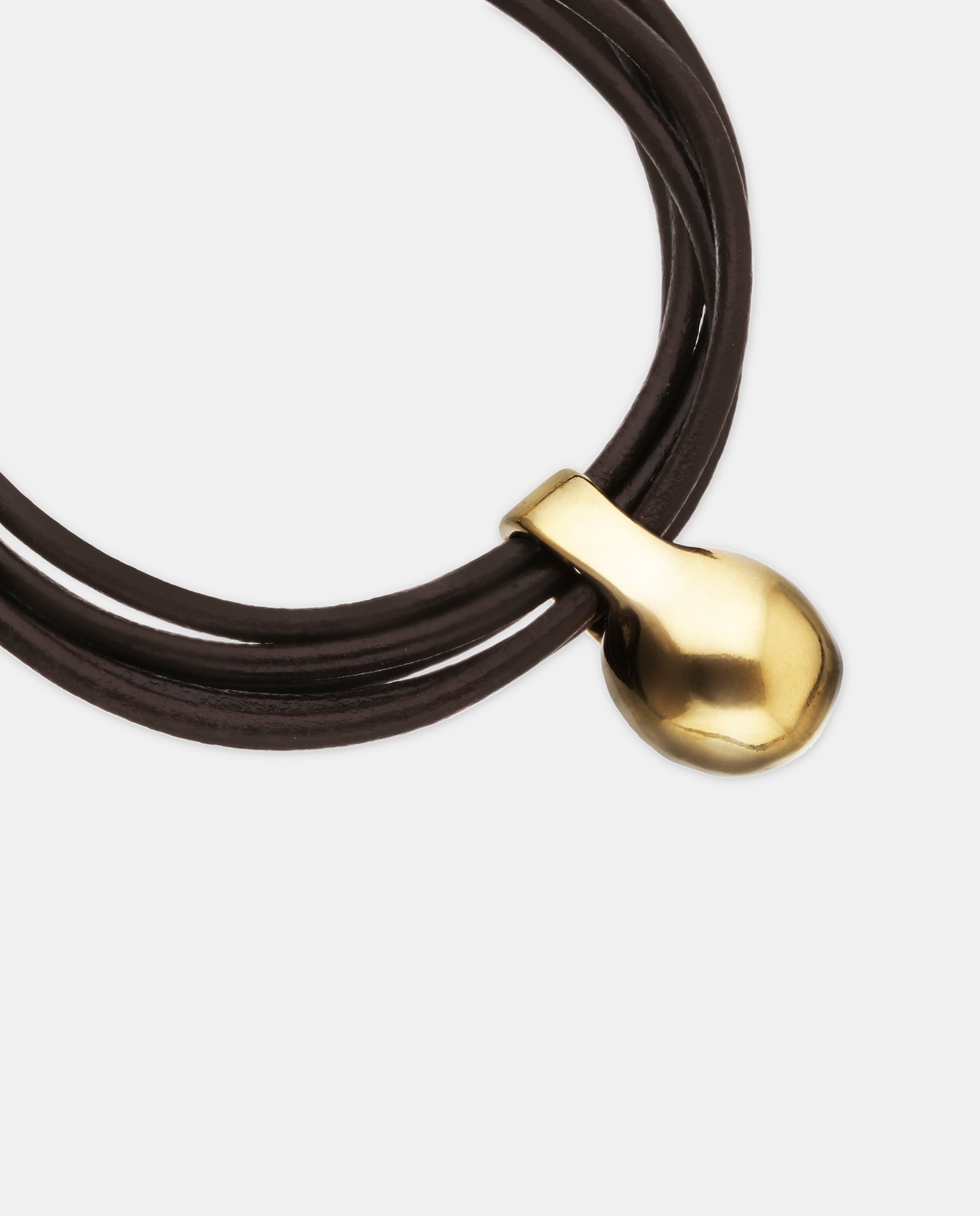 Pulsera de cuero con esfera bañada en 18k - UNO de 50 - Oro Oro-4