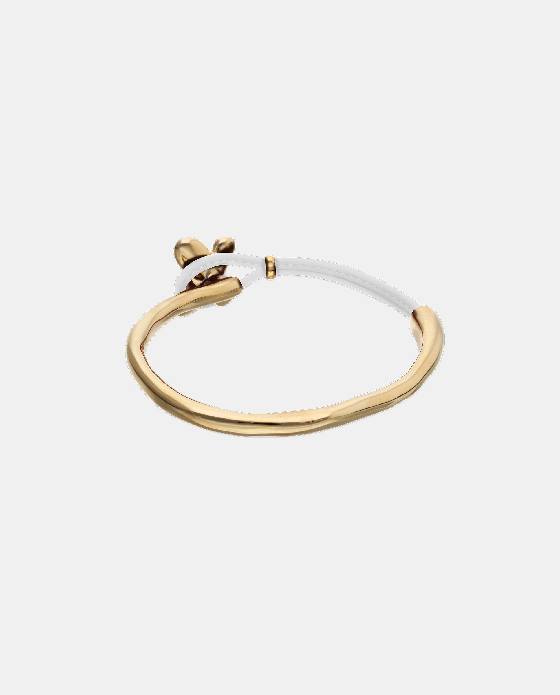Pulsera de cuero semirrígida bañada en 18k con mariposa - UNO de 50 - Oro Oro-3