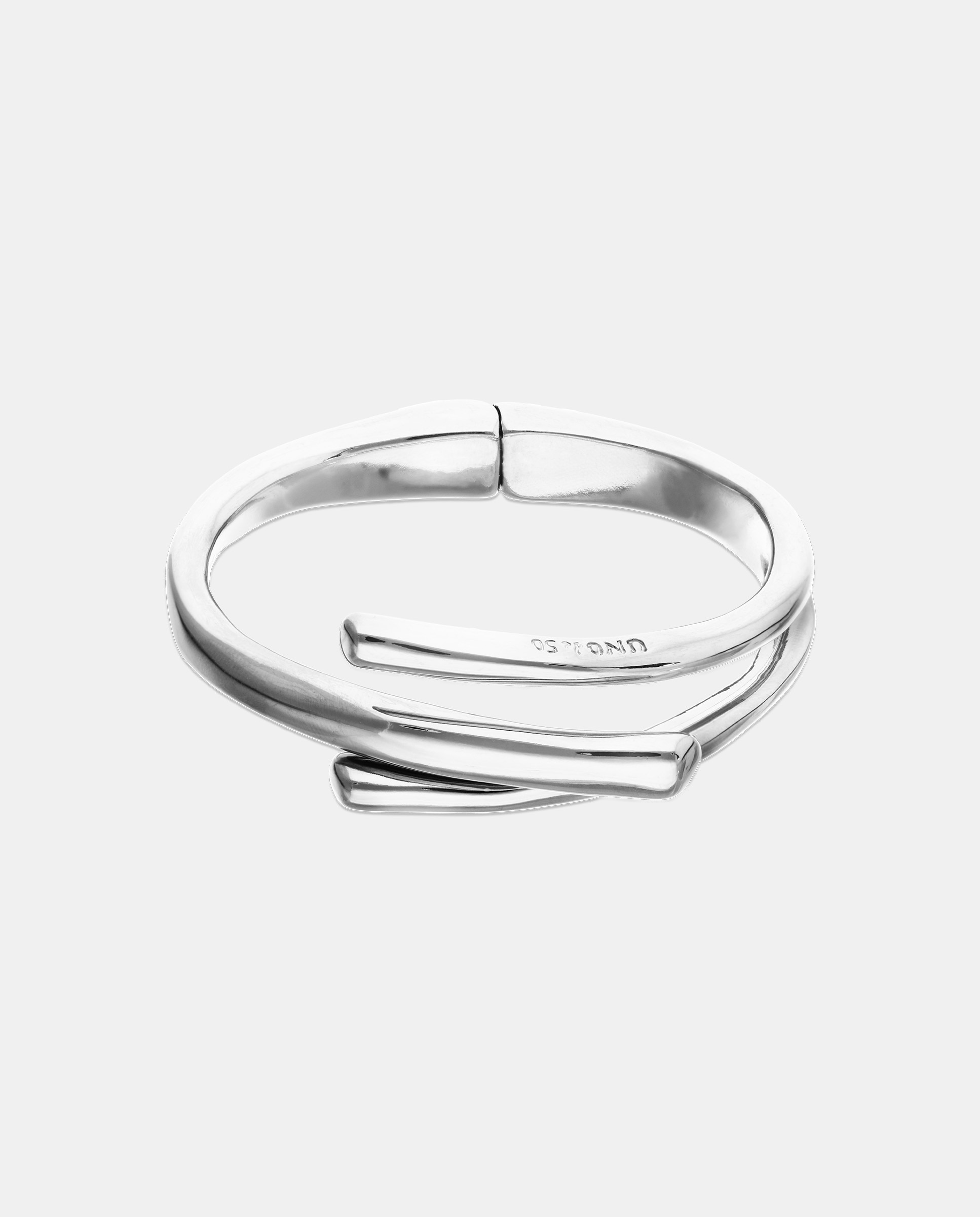 Pulsera bañada en de ley con forma de tres tubos - UNO de 50 - Plata Plata-1