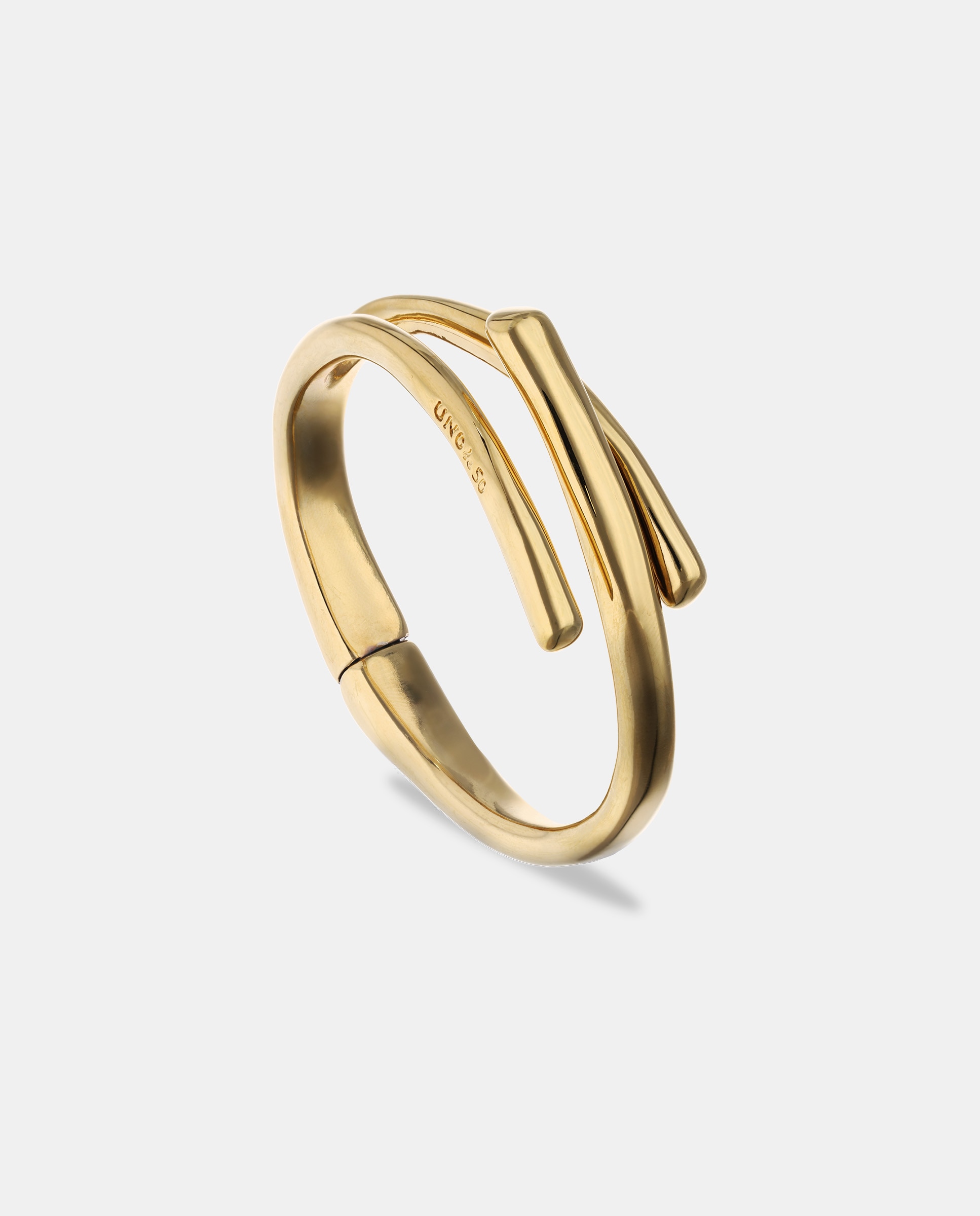 Pulsera bañada en 18k con forma de tres tubos - UNO de 50 - Oro Oro-4