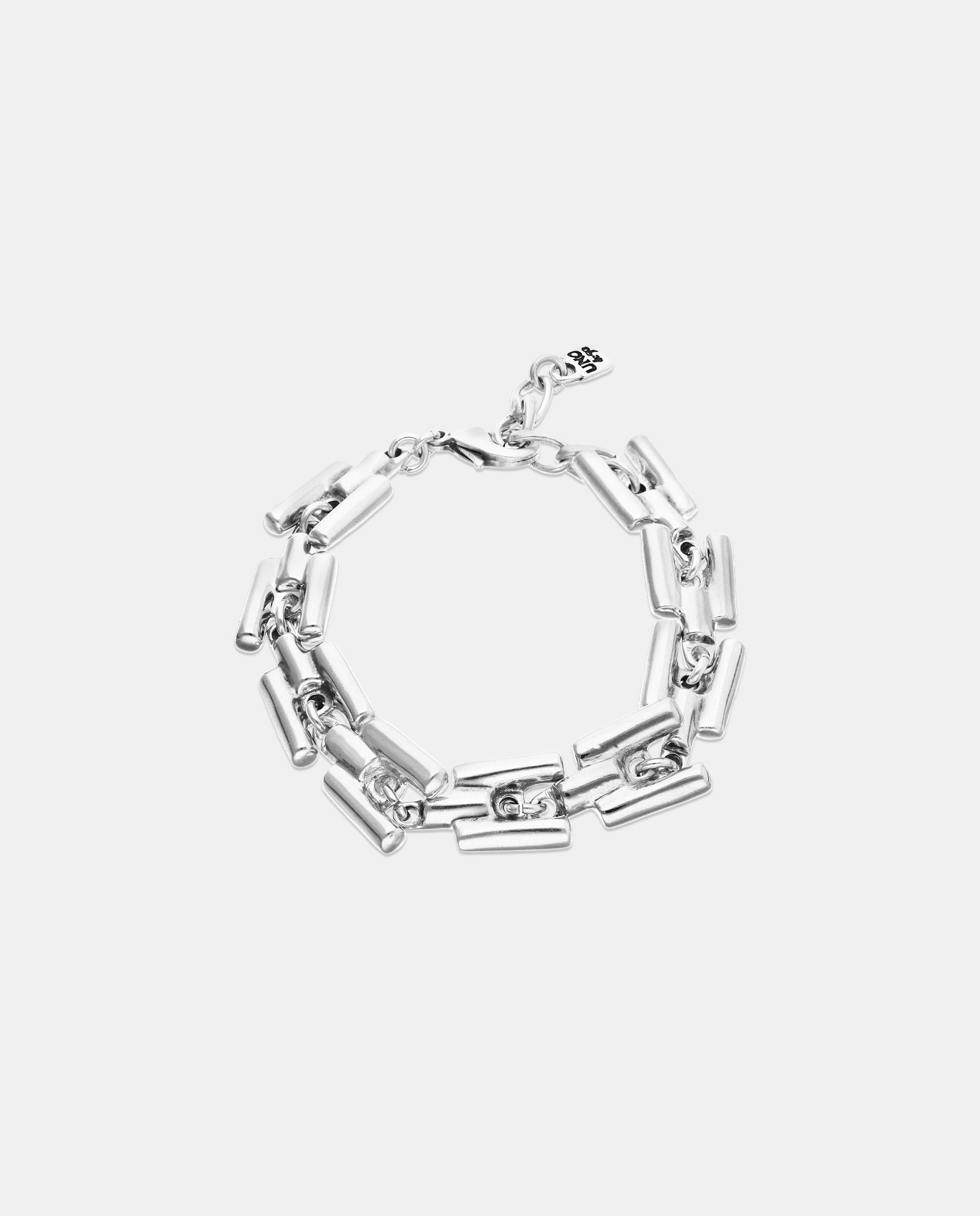 Pulsera bañada en de ley con eslabones - UNO de 50 - Plata Plata-1