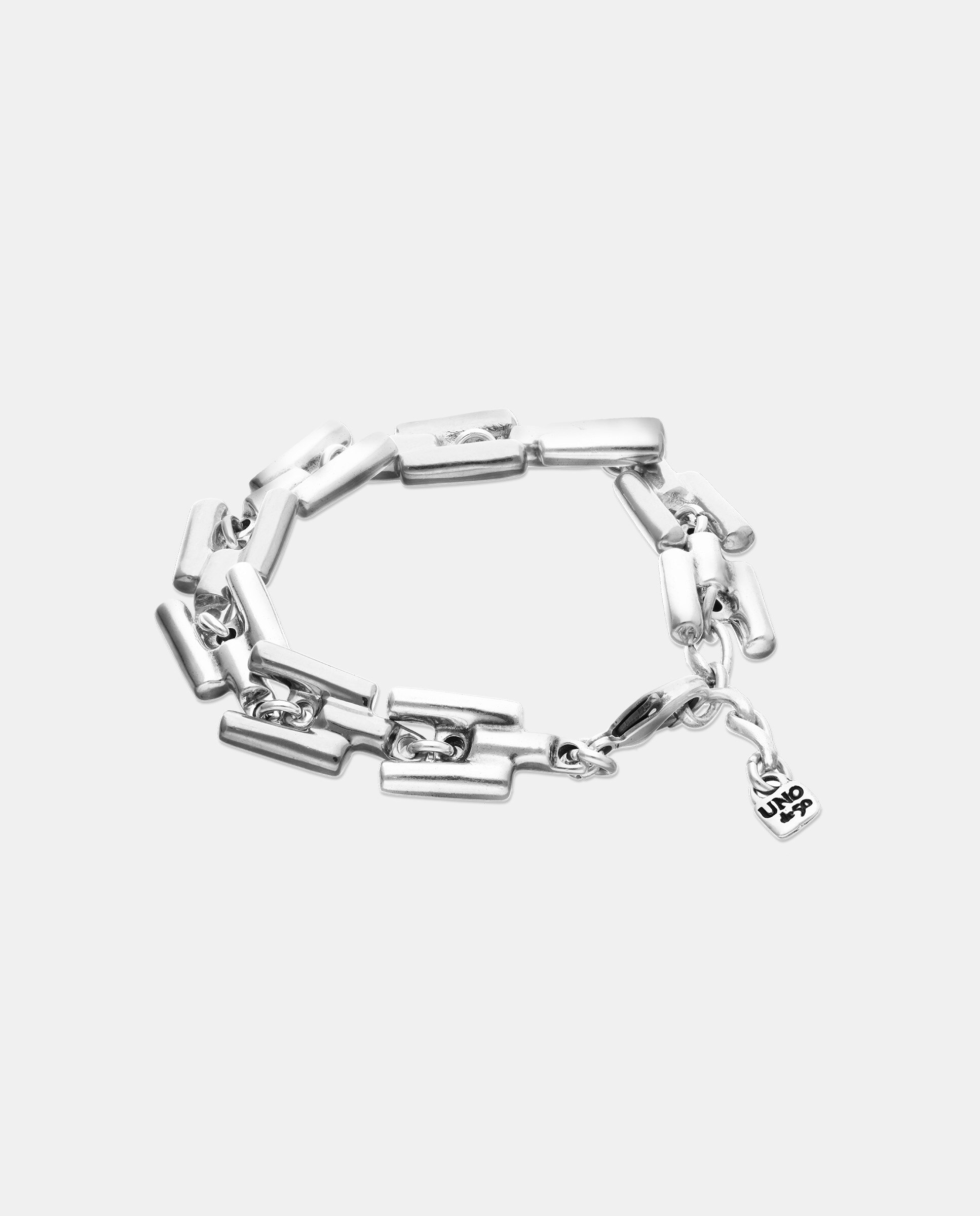 Pulsera bañada en de ley con eslabones - UNO de 50 - Plata Plata-3