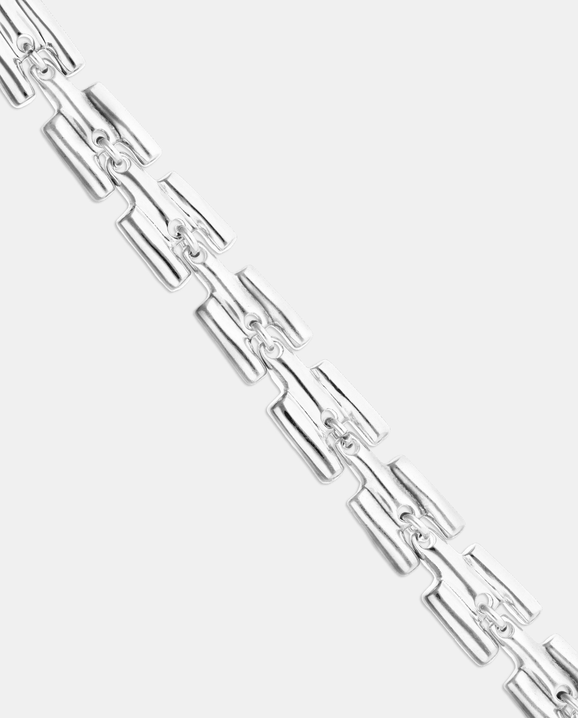 Pulsera bañada en de ley con eslabones - UNO de 50 - Plata Plata-4