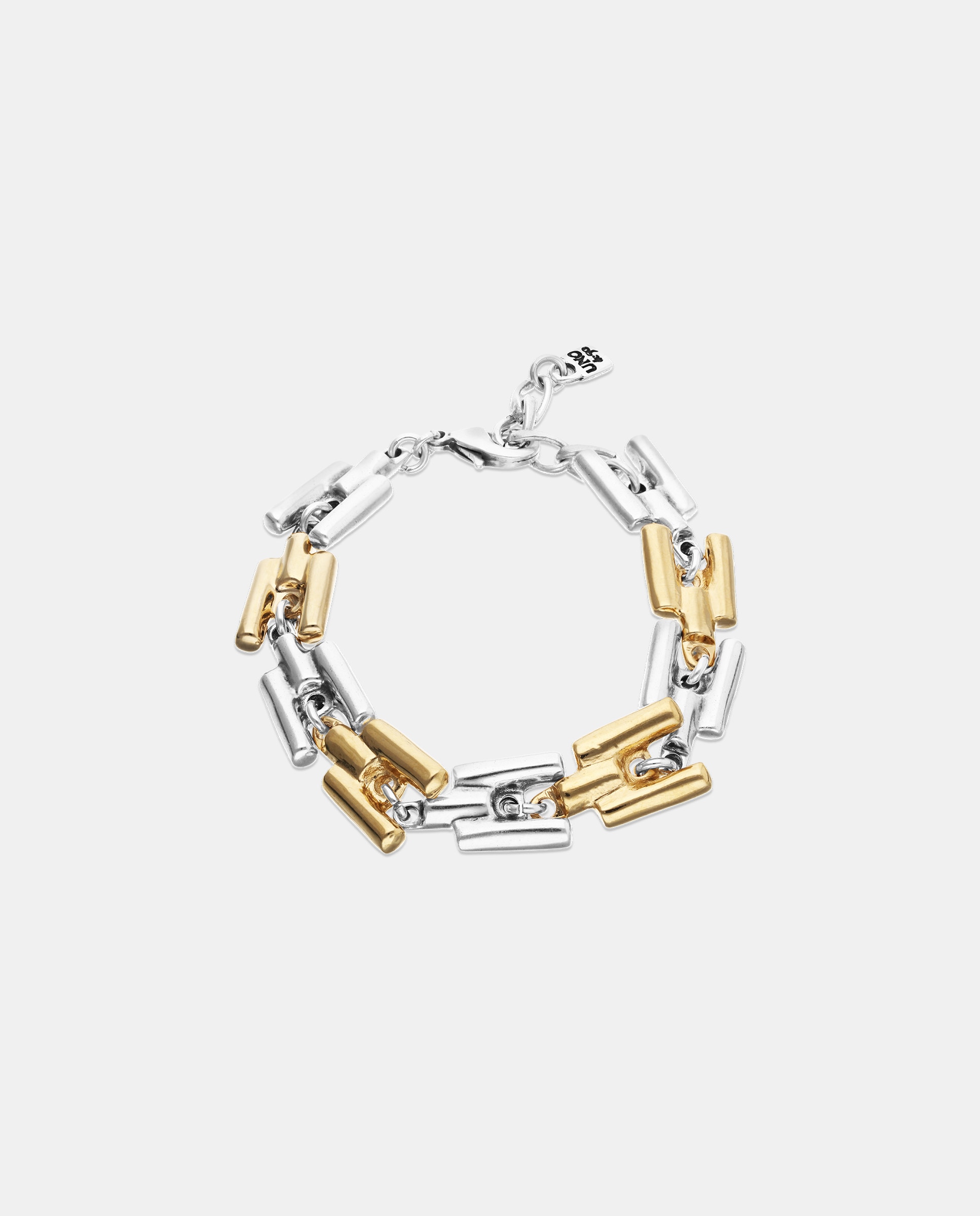 Pulsera bañada en mitad plata de ley mitad oro 18k con eslabones - UNO de 50 - Oro / Plata Oro / Plata-1