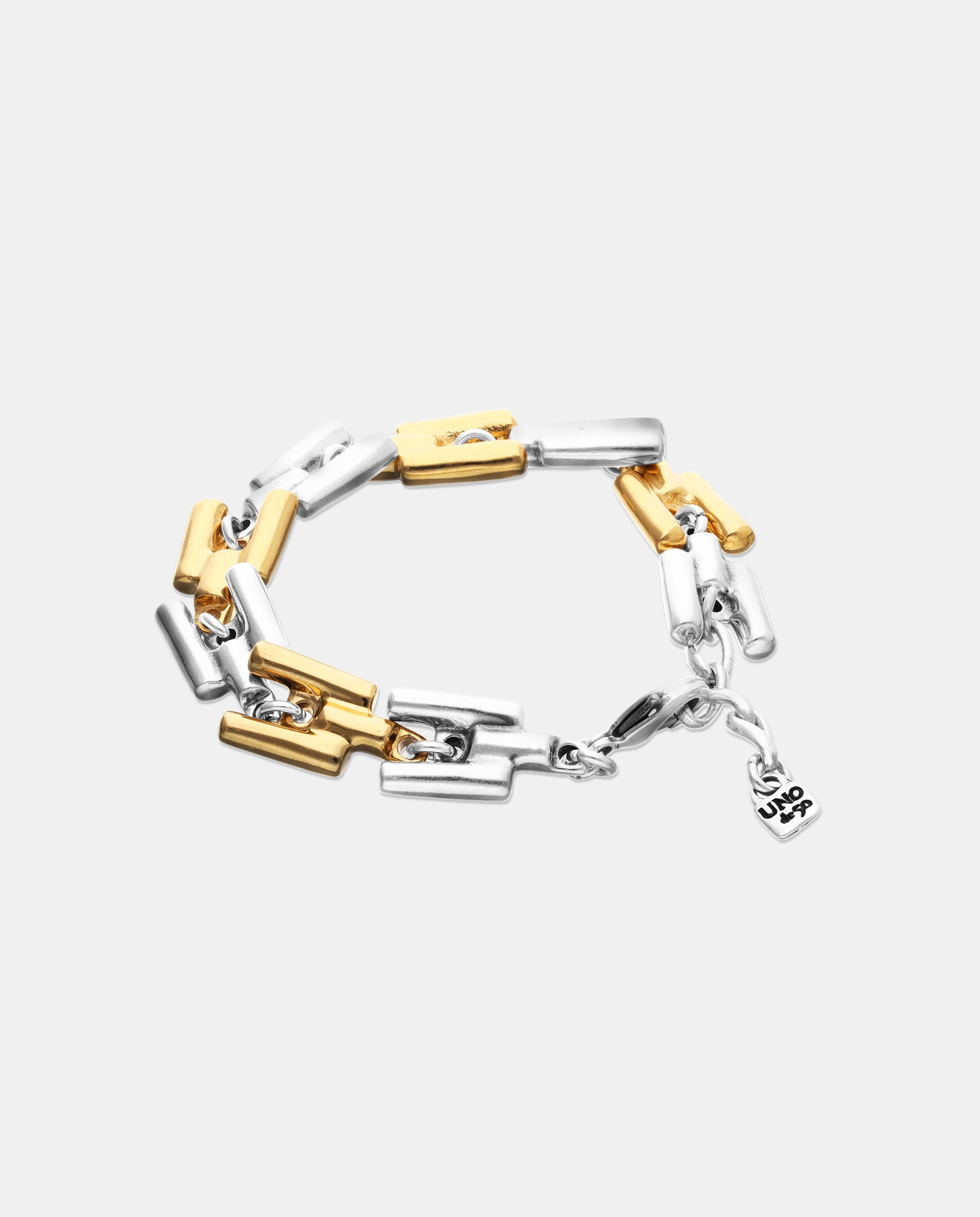 Pulsera bañada en mitad plata de ley mitad oro 18k con eslabones - UNO de 50 - Oro / Plata Oro / Plata-3