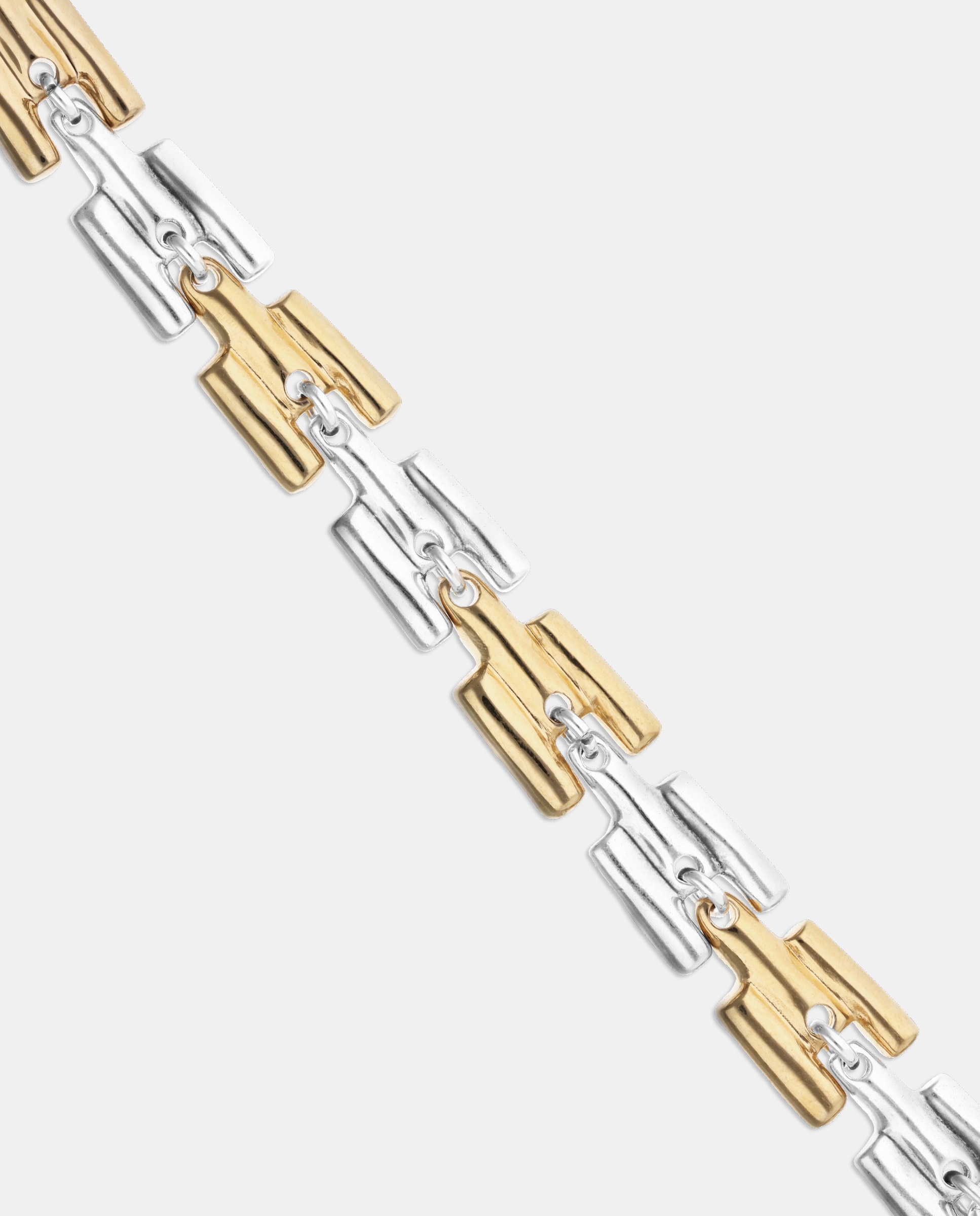 Pulsera bañada en mitad plata de ley mitad oro 18k con eslabones - UNO de 50 - Oro / Plata Oro / Plata-4